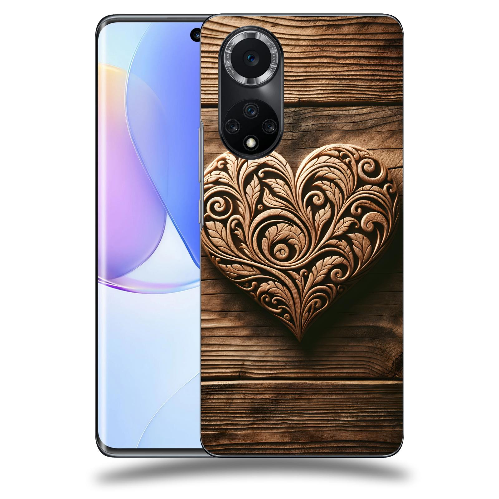 ACOVER Kryt na mobil Huawei Nova 9 - Dřevěné srdce