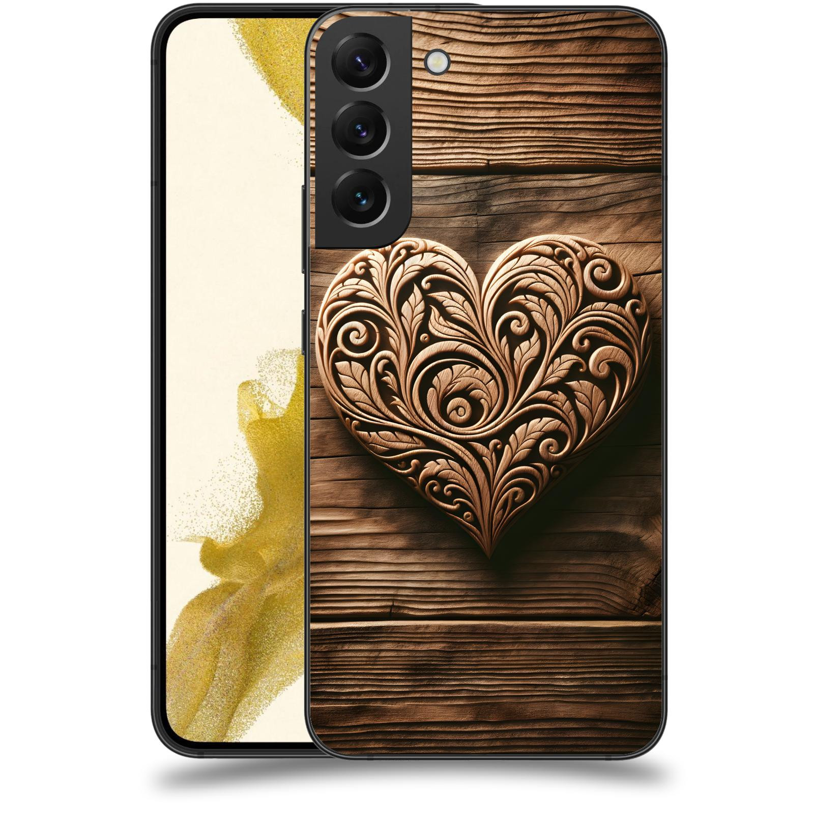 ACOVER Kryt na mobil Samsung Galaxy S22+ 5G - Dřevěné srdce