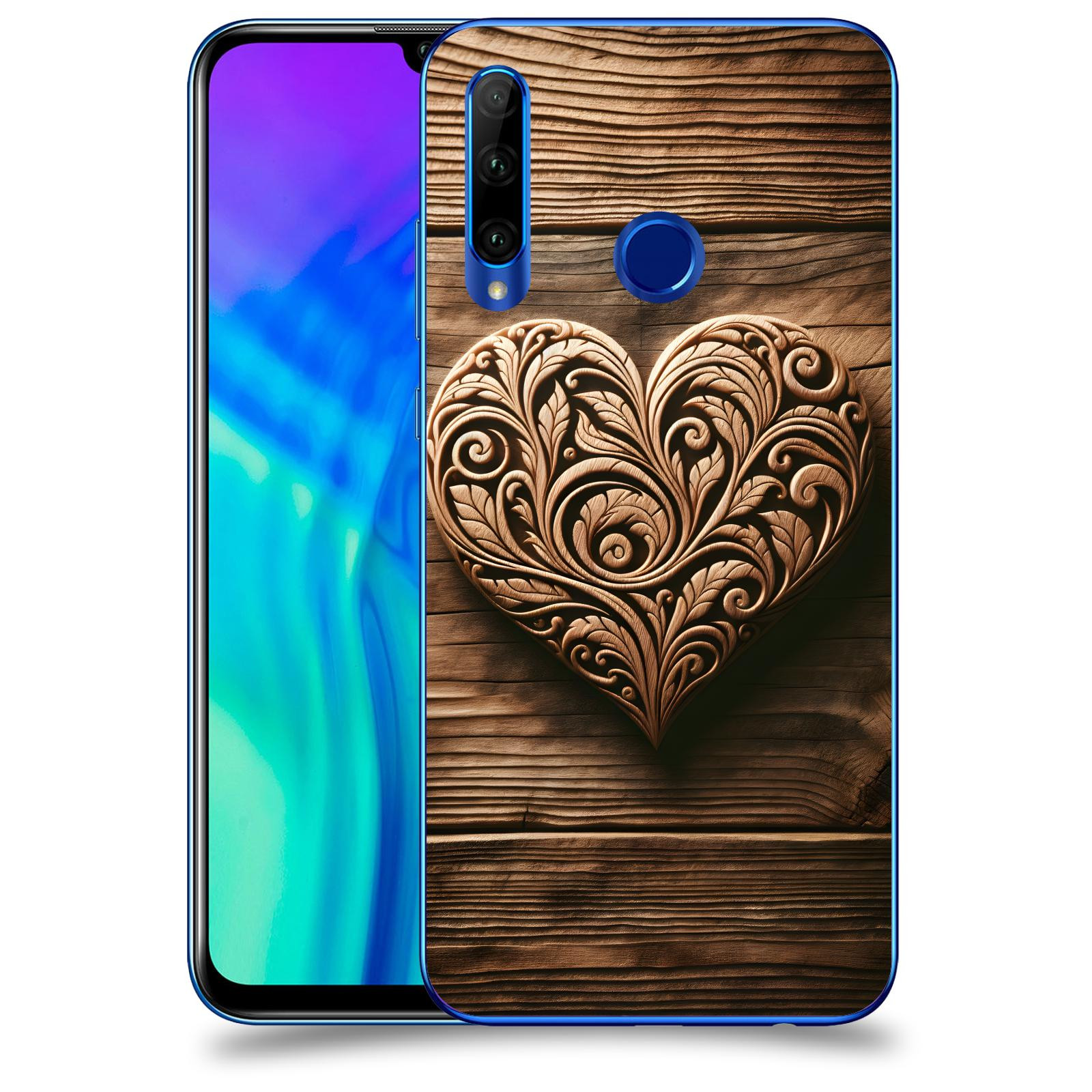 ACOVER Kryt na mobil Honor 20 Lite - Dřevěné srdce