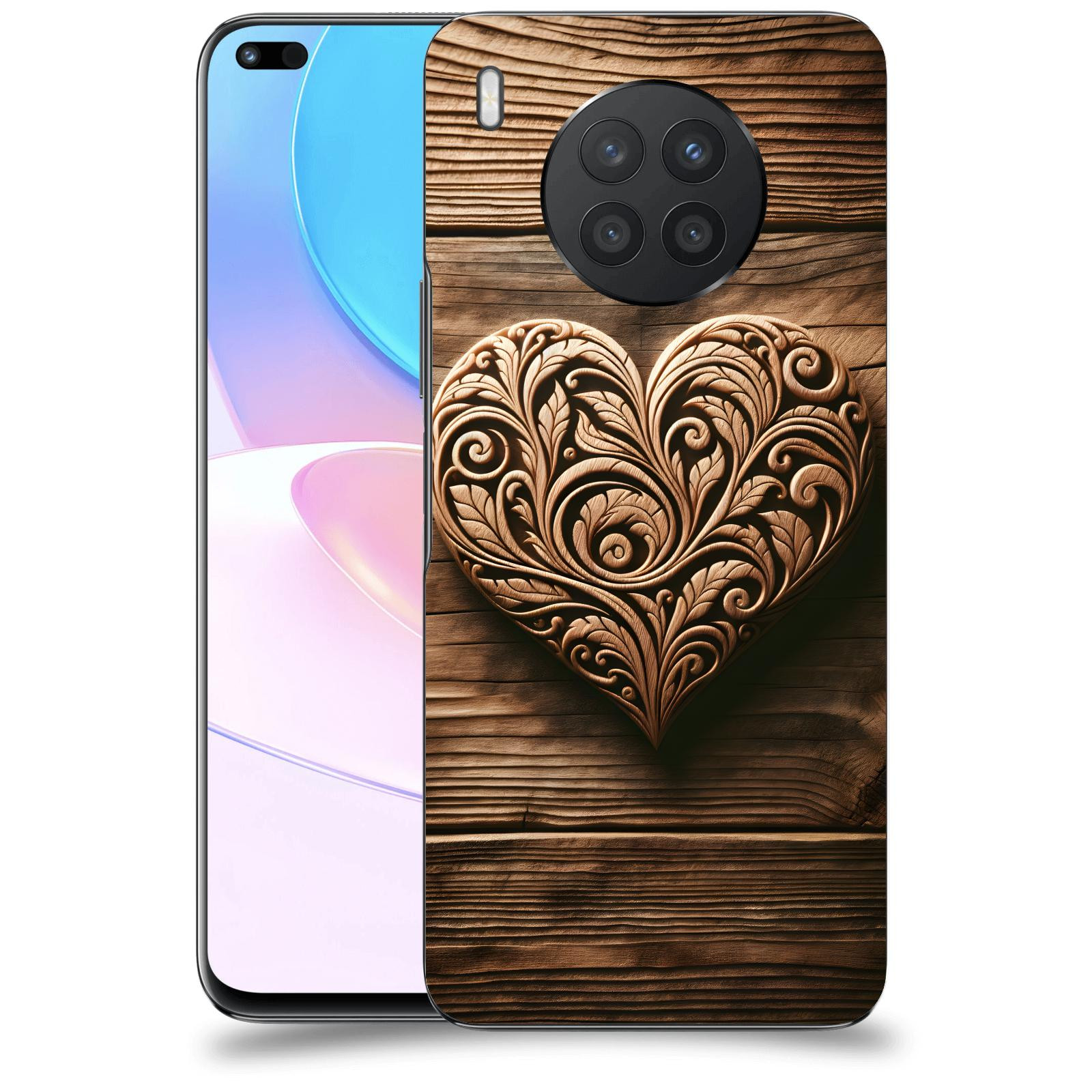 ACOVER Kryt na mobil Honor 50 Lite - Dřevěné srdce