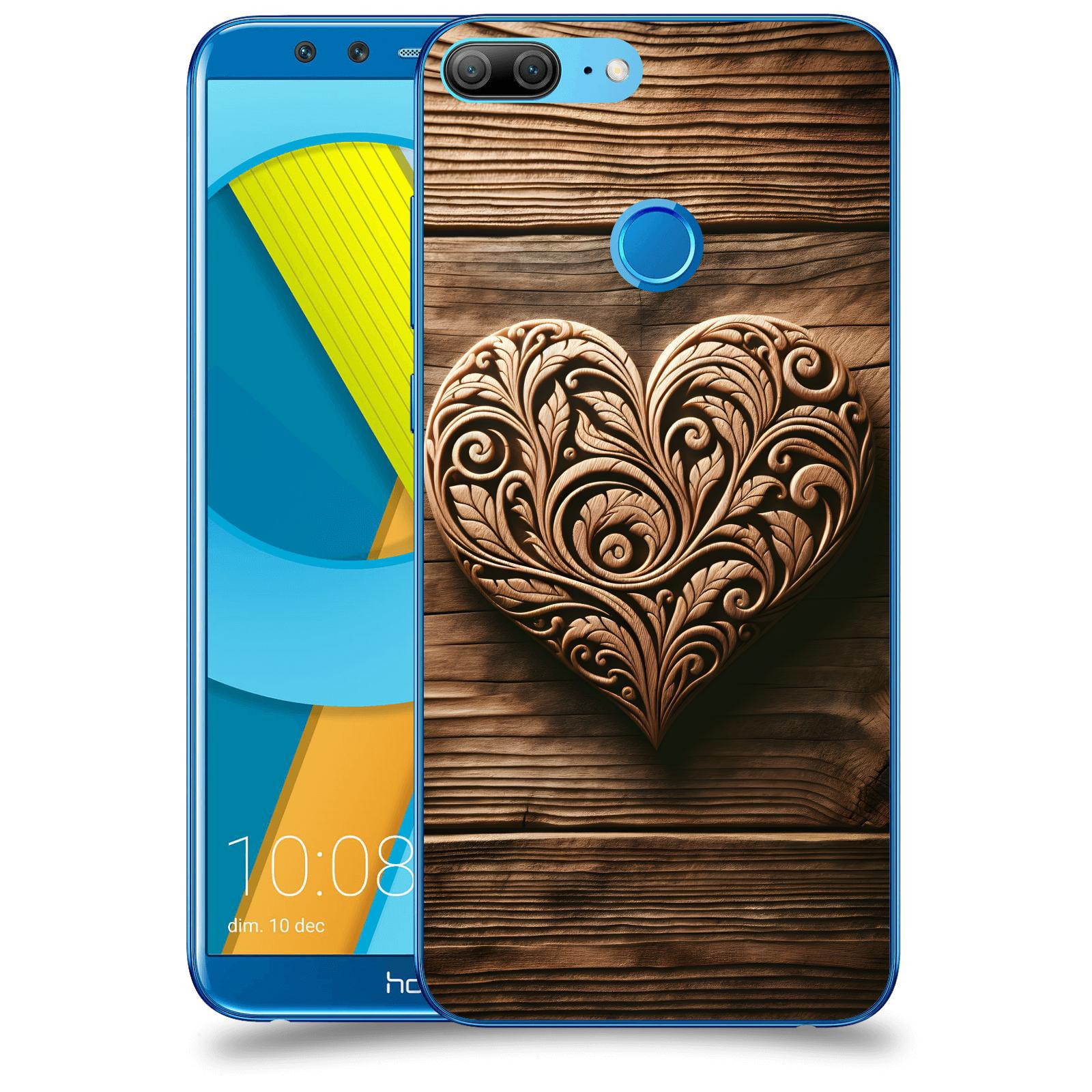 ACOVER Kryt na mobil Honor 9 Lite - Dřevěné srdce