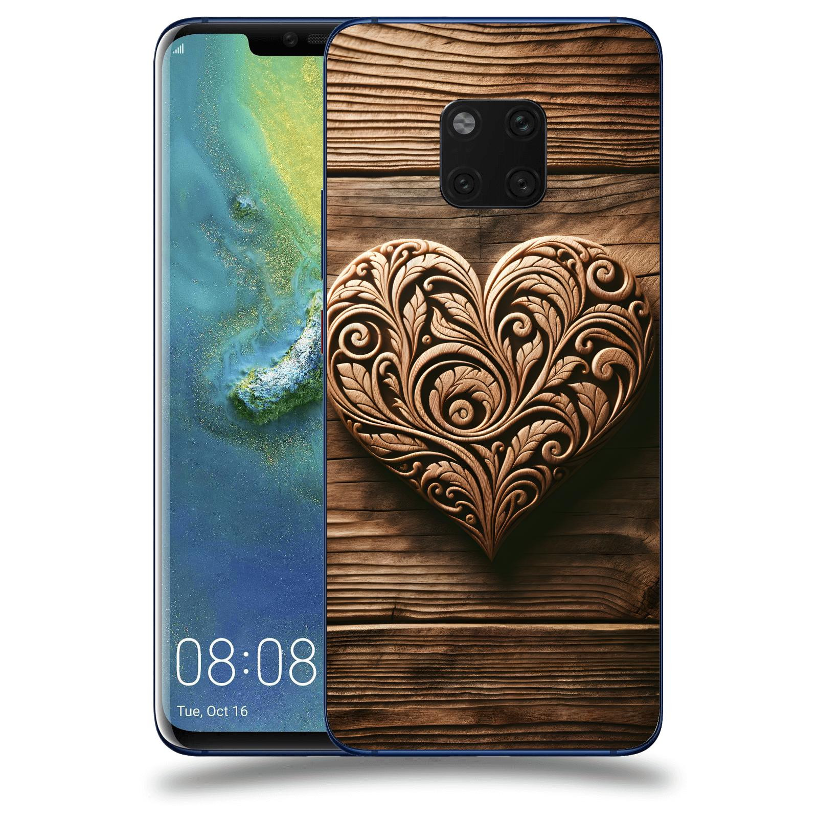ACOVER Kryt na mobil Huawei Mate 20 Pro - Dřevěné srdce