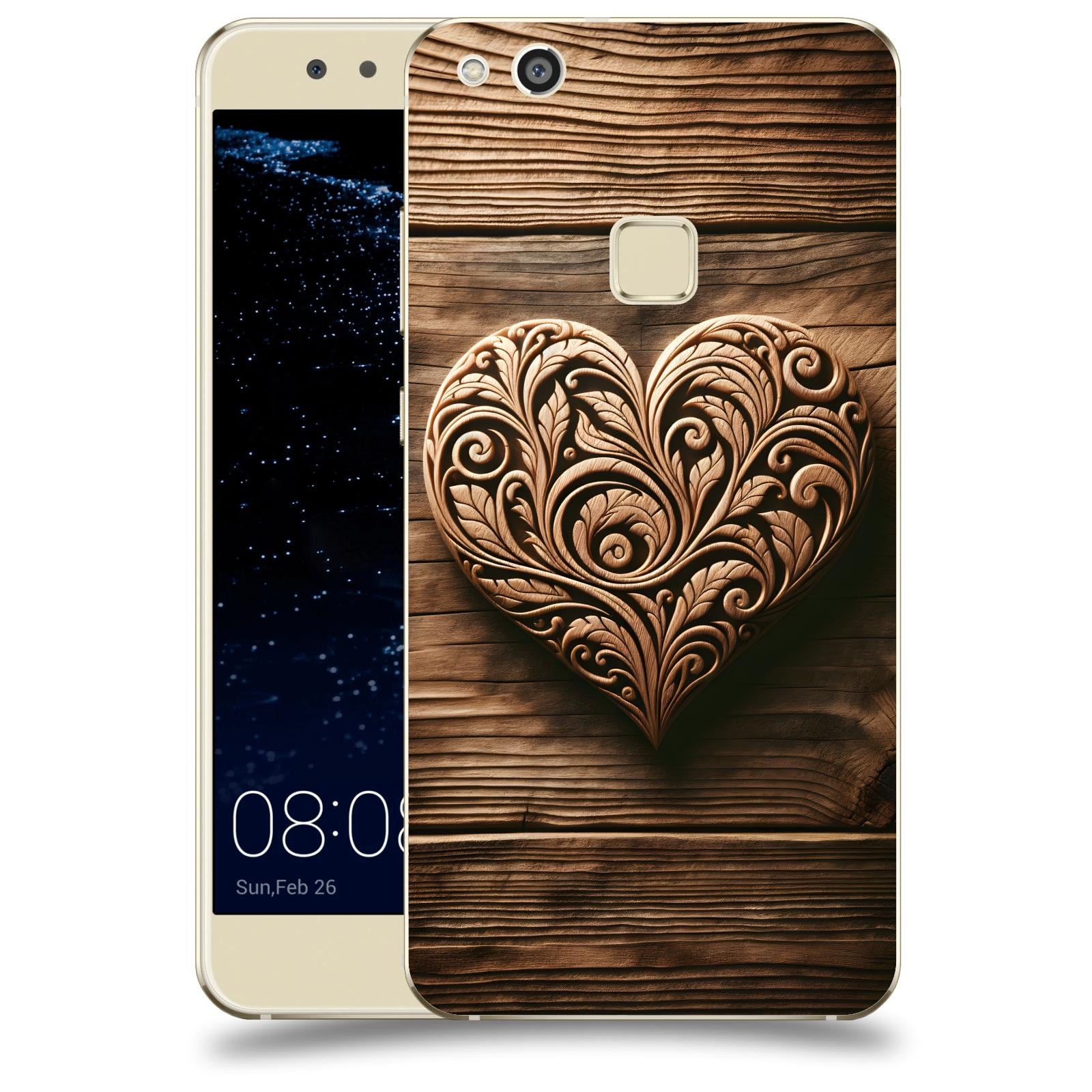 ACOVER Kryt na mobil Huawei P10 Lite - Dřevěné srdce