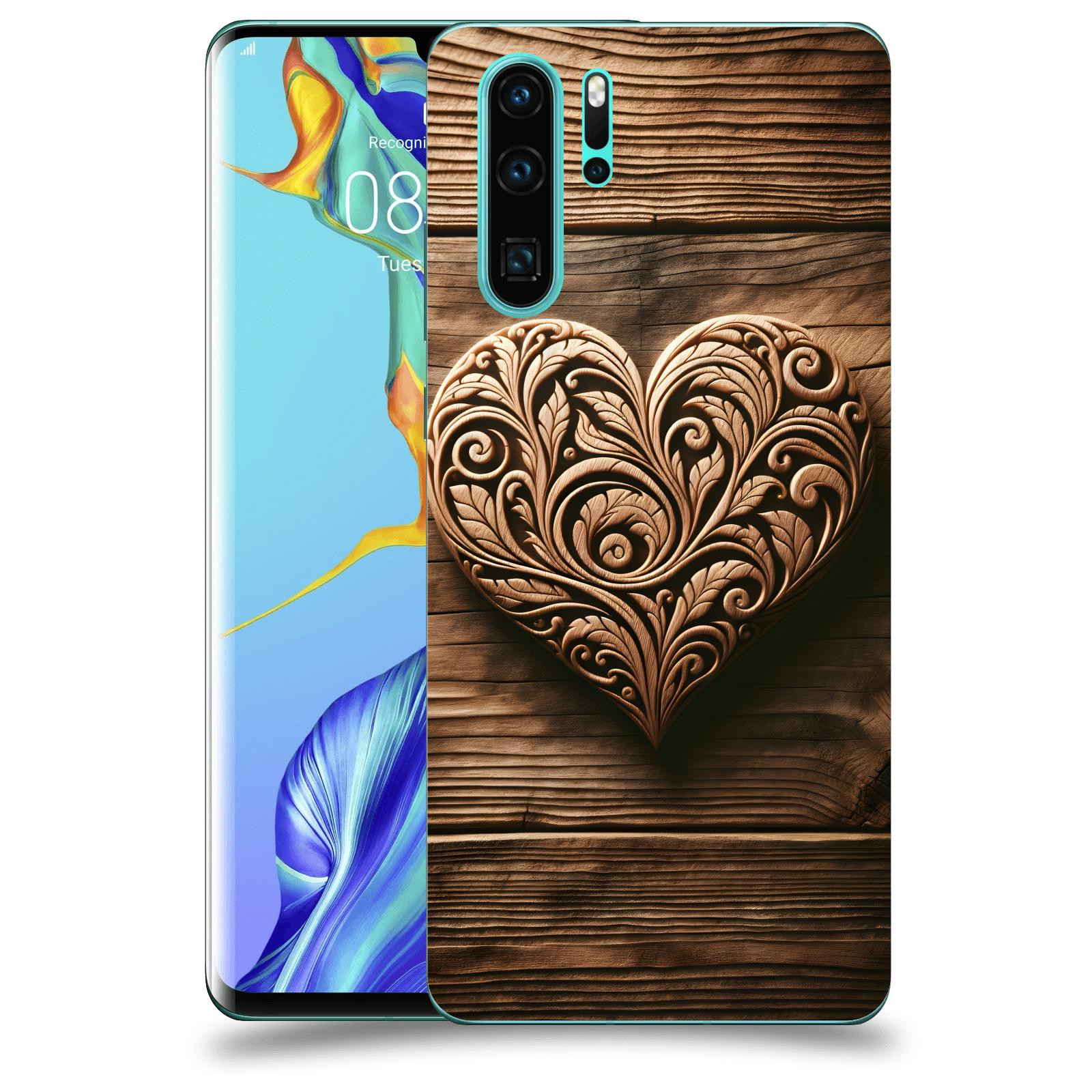 ACOVER Kryt na mobil Huawei P30 Pro - Dřevěné srdce