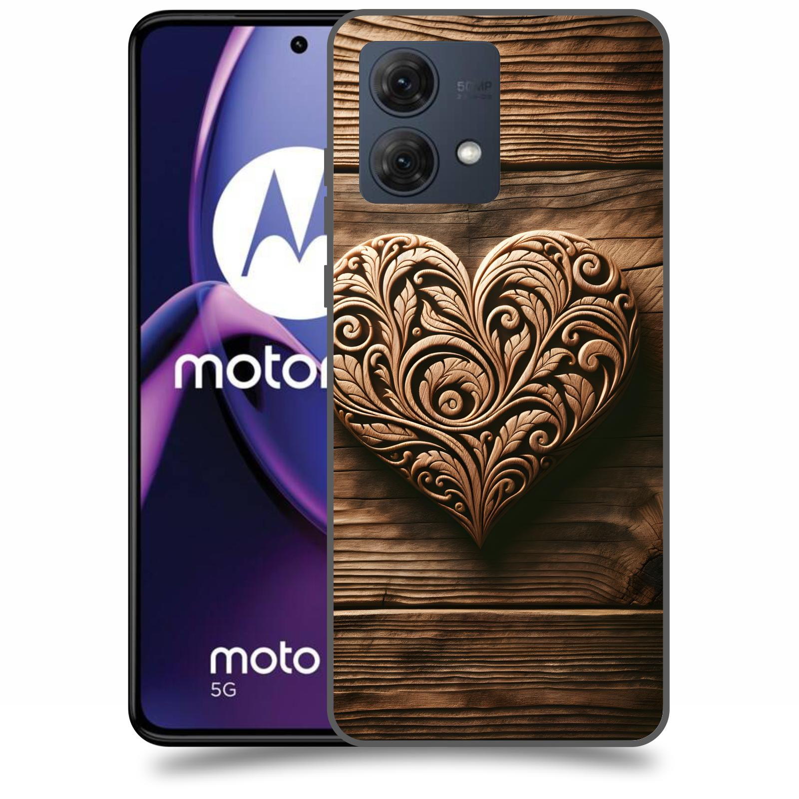 ACOVER Kryt na mobil Motorola Moto G84 5G - Dřevěné srdce