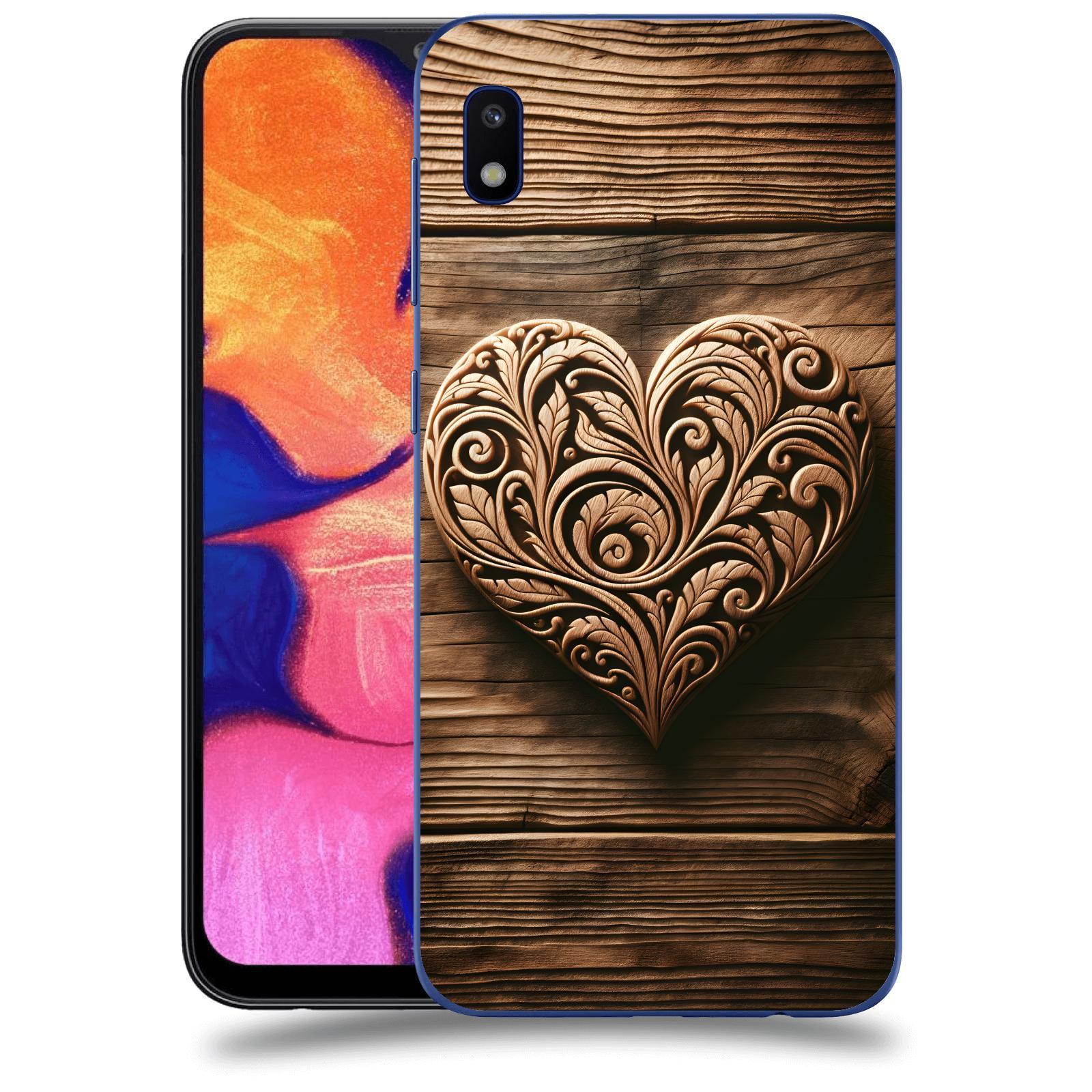 ACOVER Kryt na mobil Samsung Galaxy A10 A105F - Dřevěné srdce