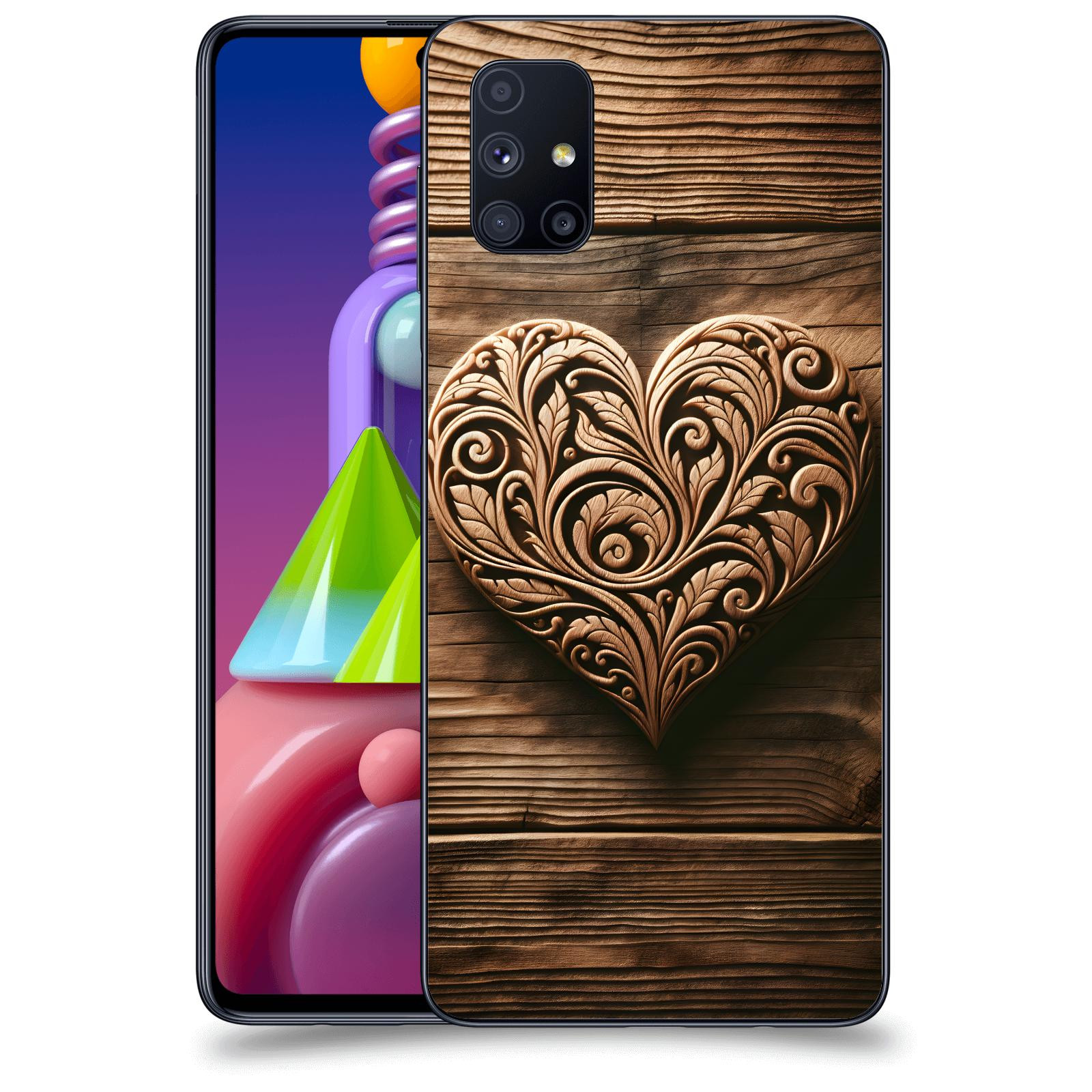 ACOVER Kryt na mobil Samsung Galaxy M51 M515F - Dřevěné srdce