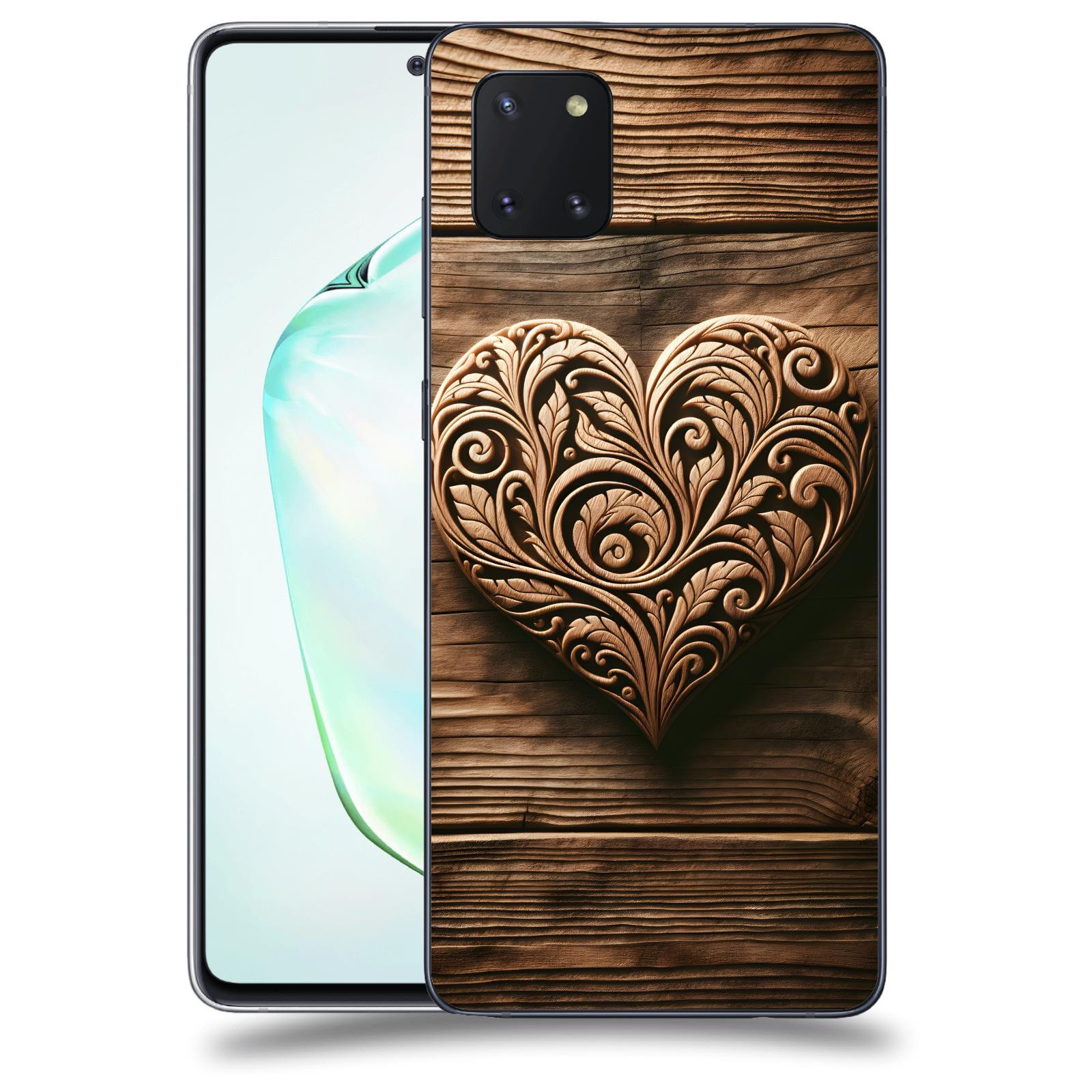 ACOVER Kryt na mobil Samsung Galaxy Note 10 Lite N770F - Dřevěné srdce