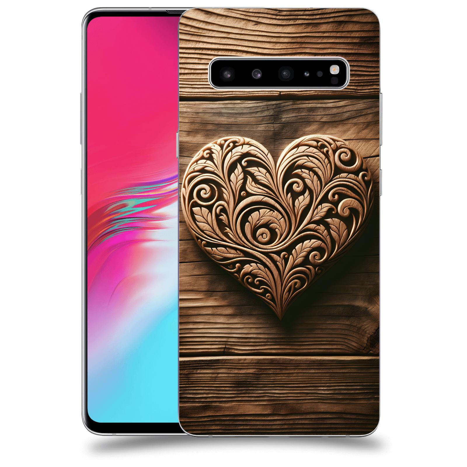 ACOVER Kryt na mobil Samsung Galaxy S10 G973 - Dřevěné srdce