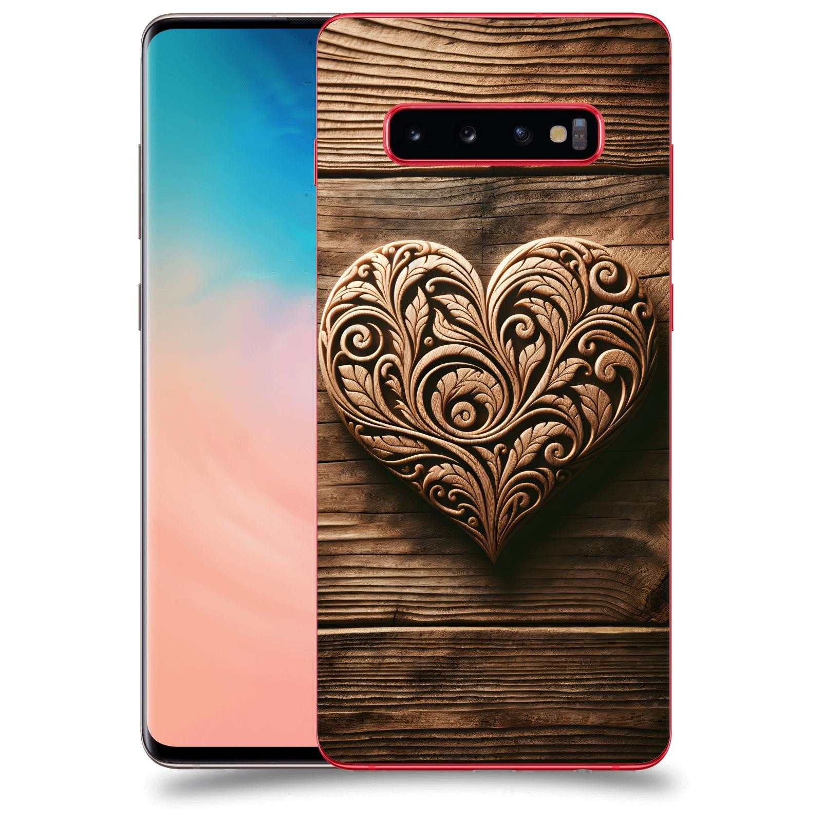 ACOVER Kryt na mobil Samsung Galaxy S10 Plus G975 - Dřevěné srdce