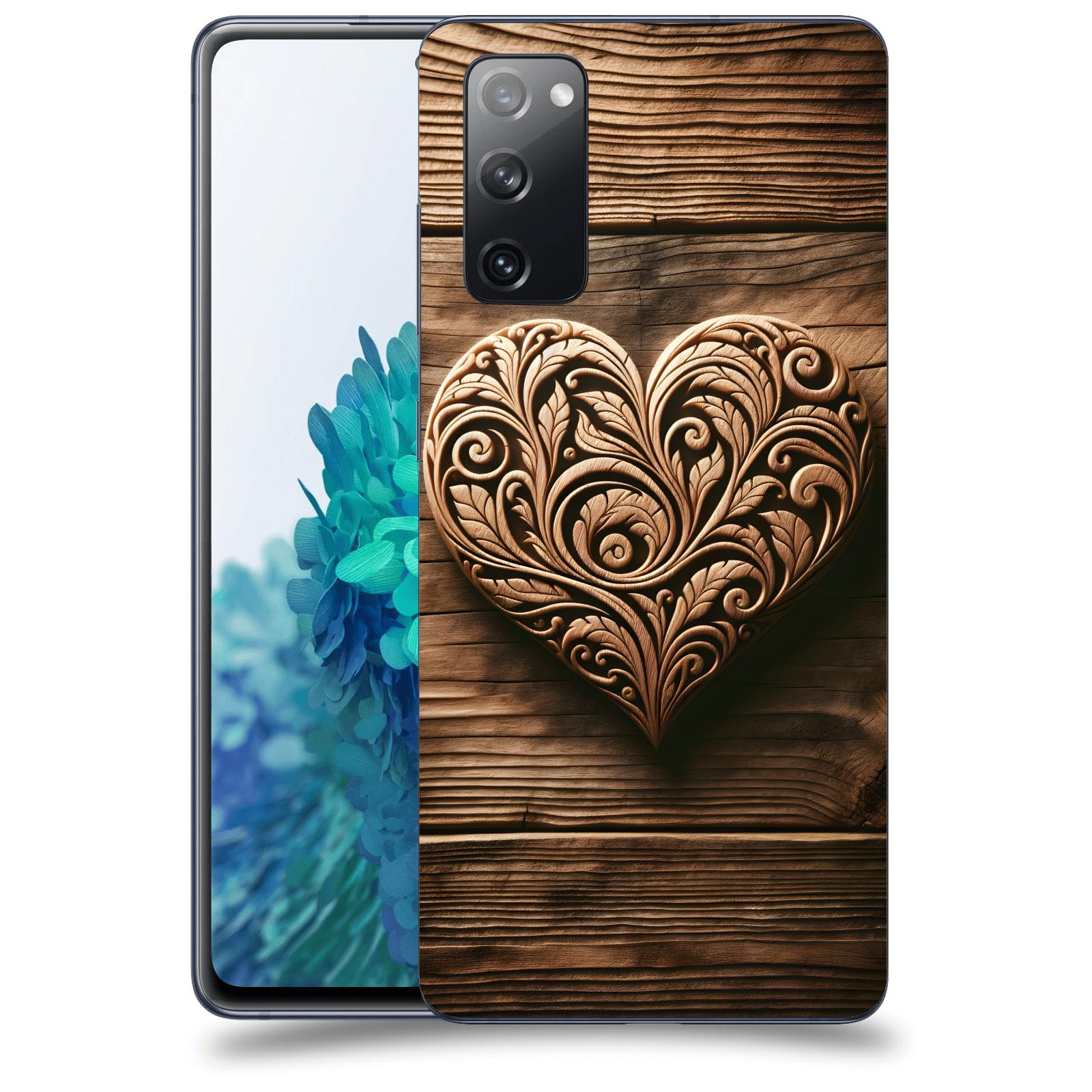 ACOVER Kryt na mobil Samsung Galaxy S20 FE - Dřevěné srdce