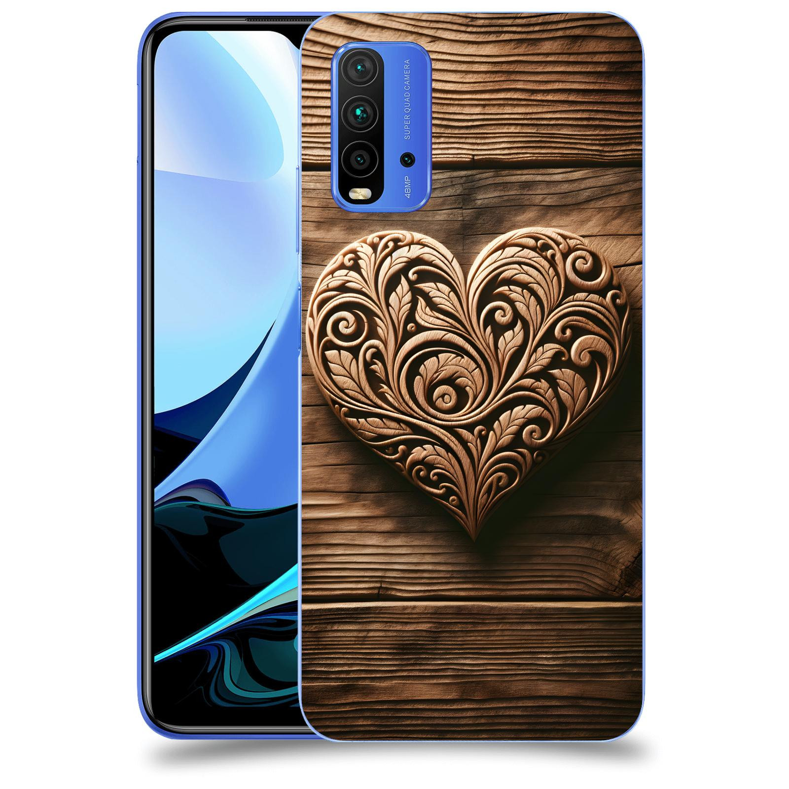 ACOVER Kryt na mobil Xiaomi Mi 9T (Pro) - Dřevěné srdce