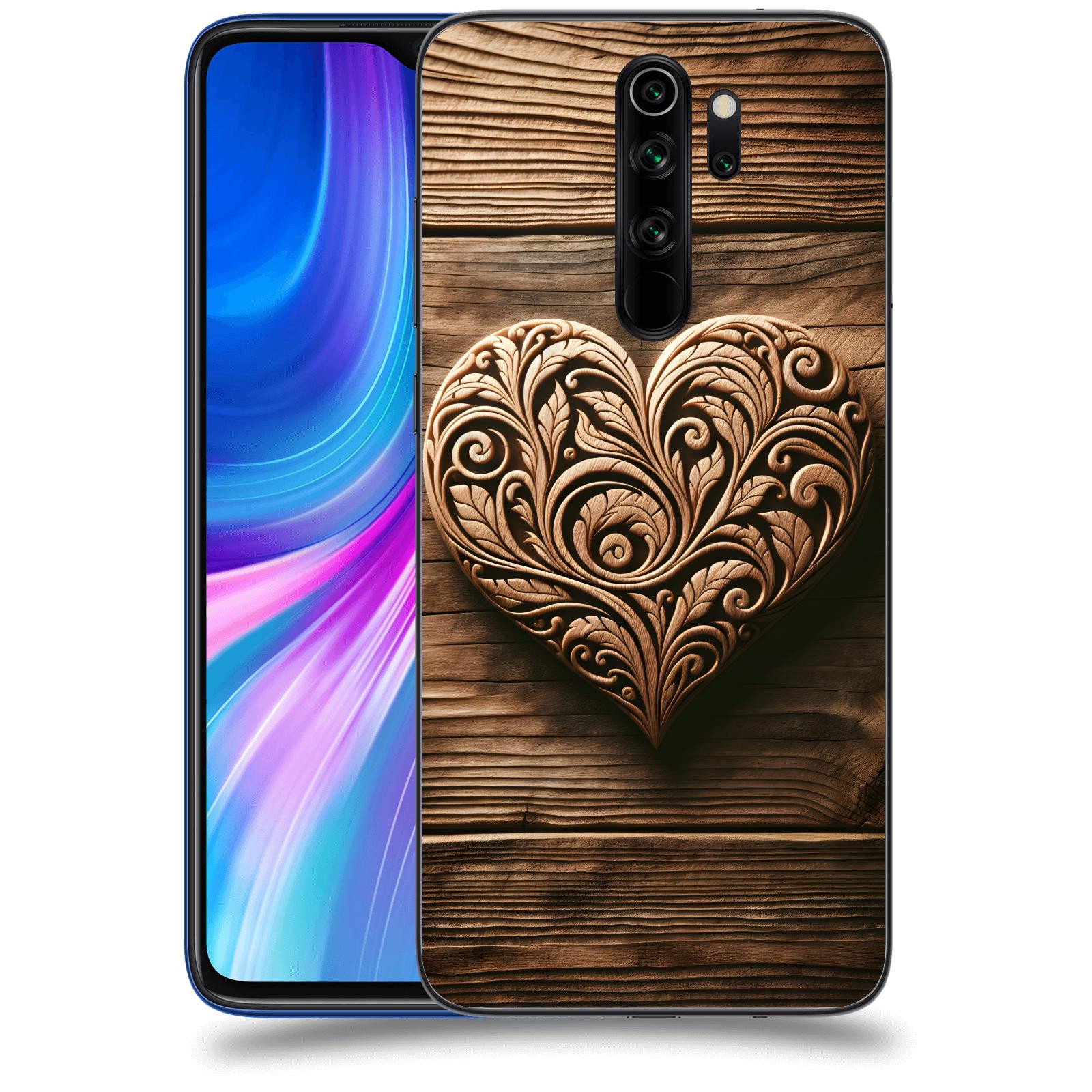 ACOVER Kryt na mobil Xiaomi Redmi Note 8 Pro - Dřevěné srdce