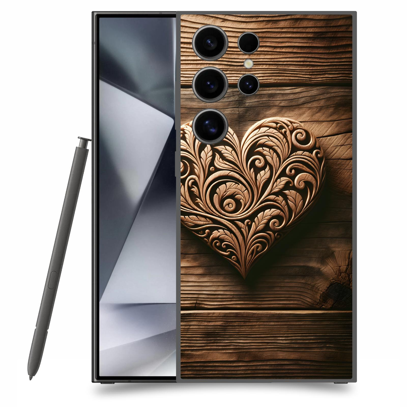 ACOVER Kryt na mobil Samsung Galaxy S24 Ultra - Dřevěné srdce