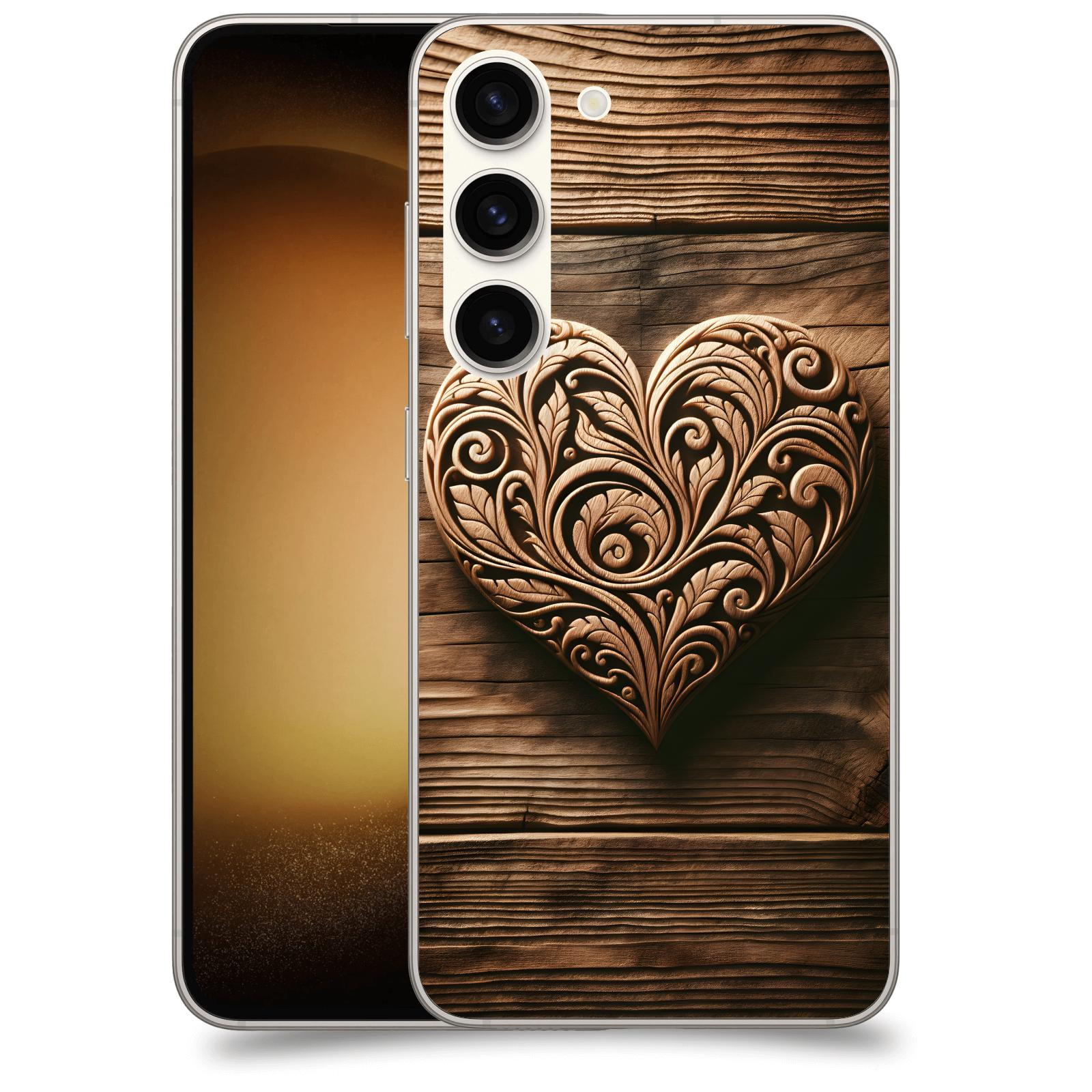 ACOVER Kryt na mobil Samsung Galaxy S23 5G - Dřevěné srdce