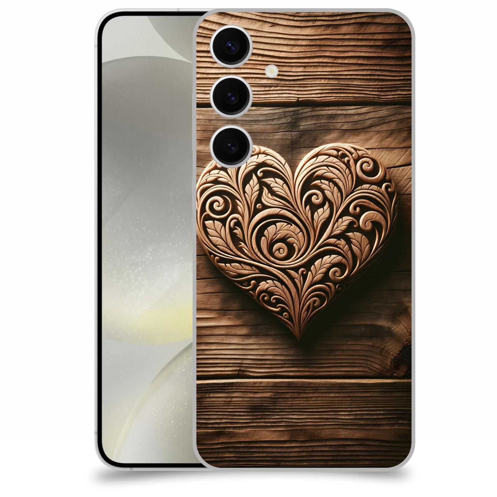 ACOVER Kryt na mobil Samsung Galaxy S24+ - Dřevěné srdce
