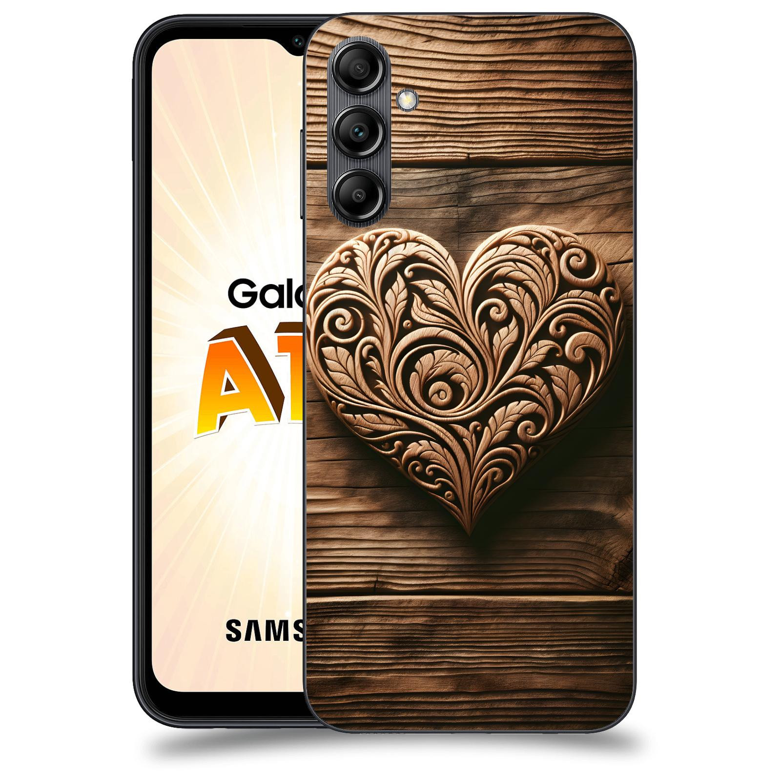 ACOVER Kryt na mobil Samsung Galaxy A14 LTE - Dřevěné srdce