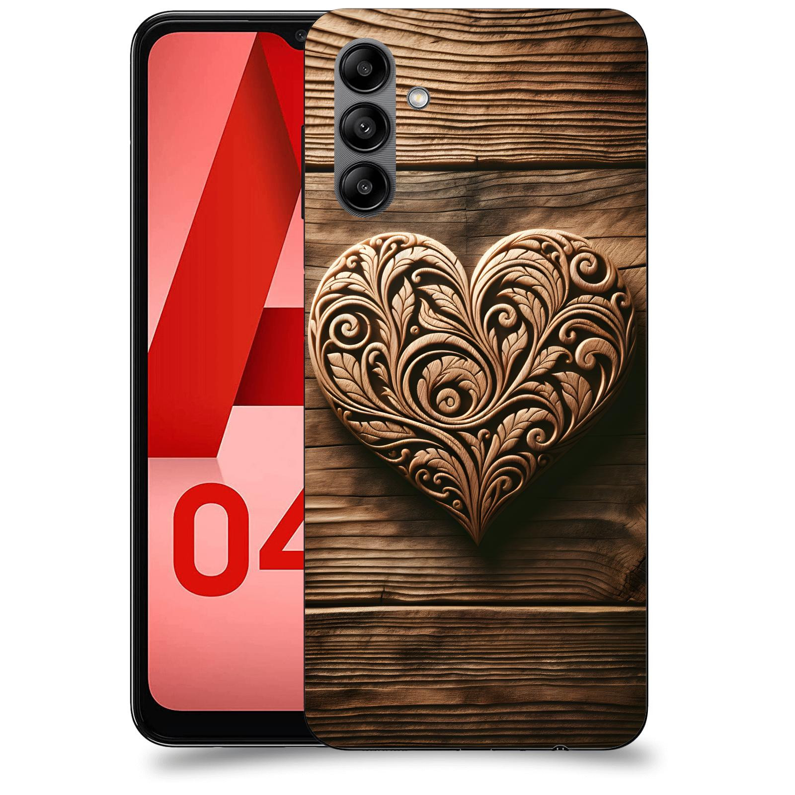 ACOVER Kryt na mobil Samsung Galaxy A04s - Dřevěné srdce