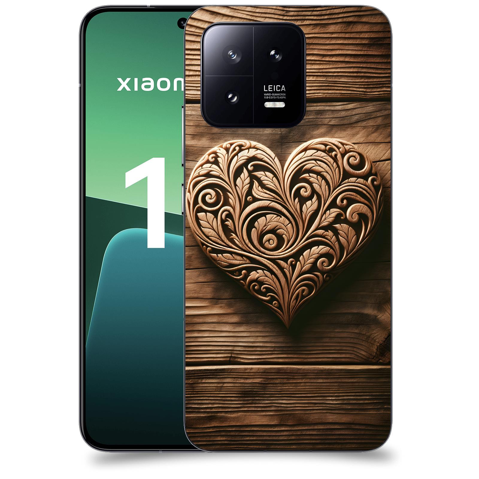 ACOVER Kryt na mobil Xiaomi 13 - Dřevěné srdce