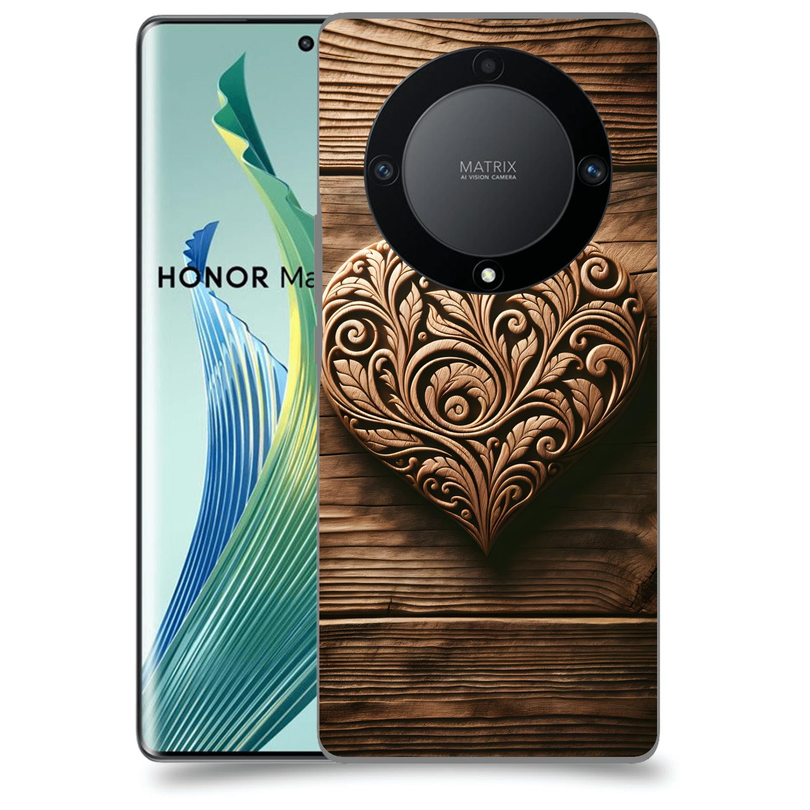 ACOVER Kryt na mobil Honor 90 Lite - Dřevěné srdce