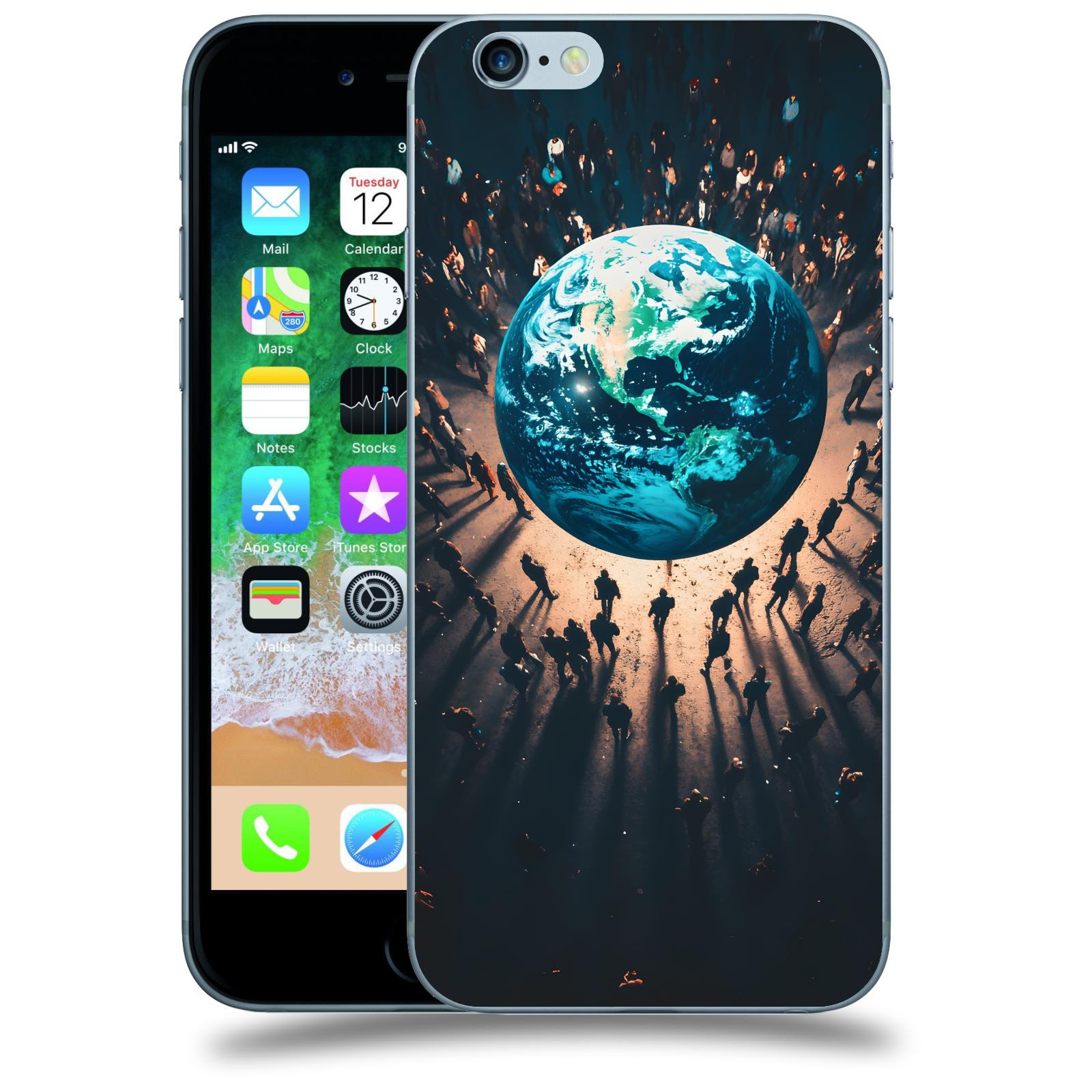 ACOVER Kryt na mobil Apple iPhone 6/6S - People around the Earth