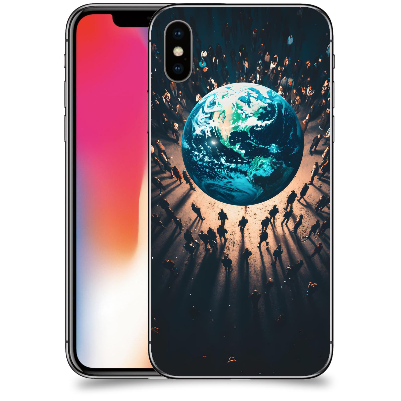 ACOVER Kryt na mobil Apple iPhone X/XS - People around the Earth