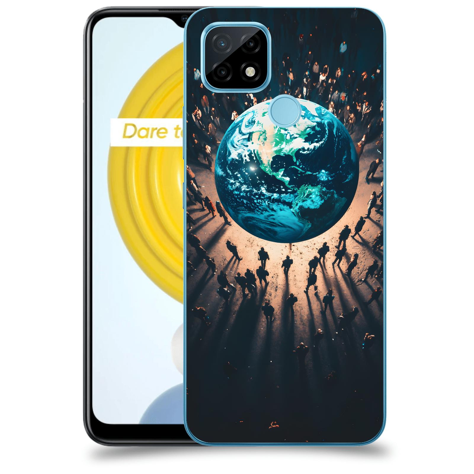ACOVER Kryt na mobil Realme C21 - People around the Earth