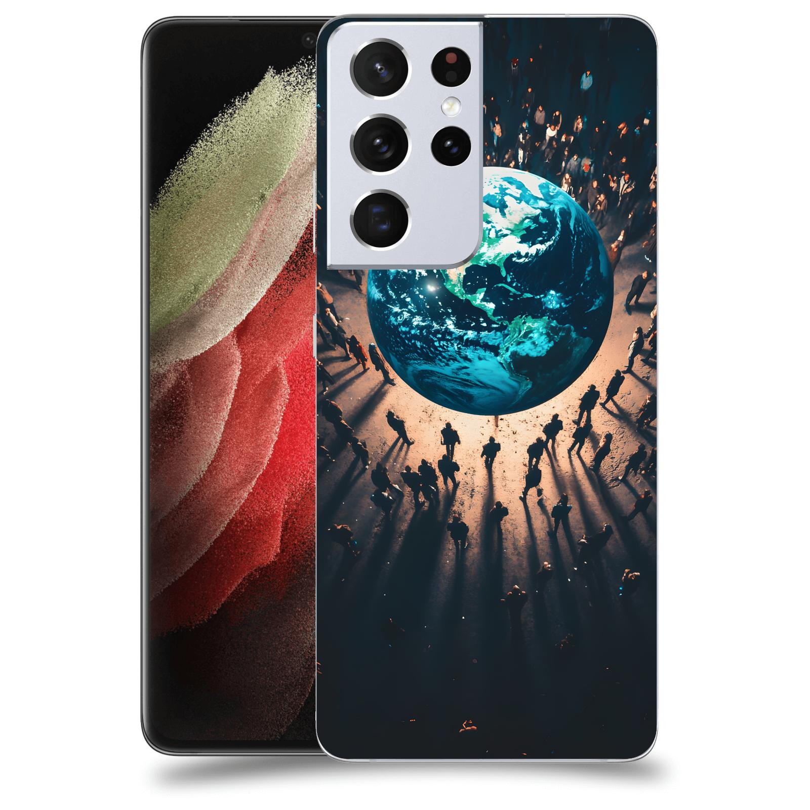 ACOVER Kryt na mobil Samsung Galaxy S21 Ultra 5G G998B - People around the Earth