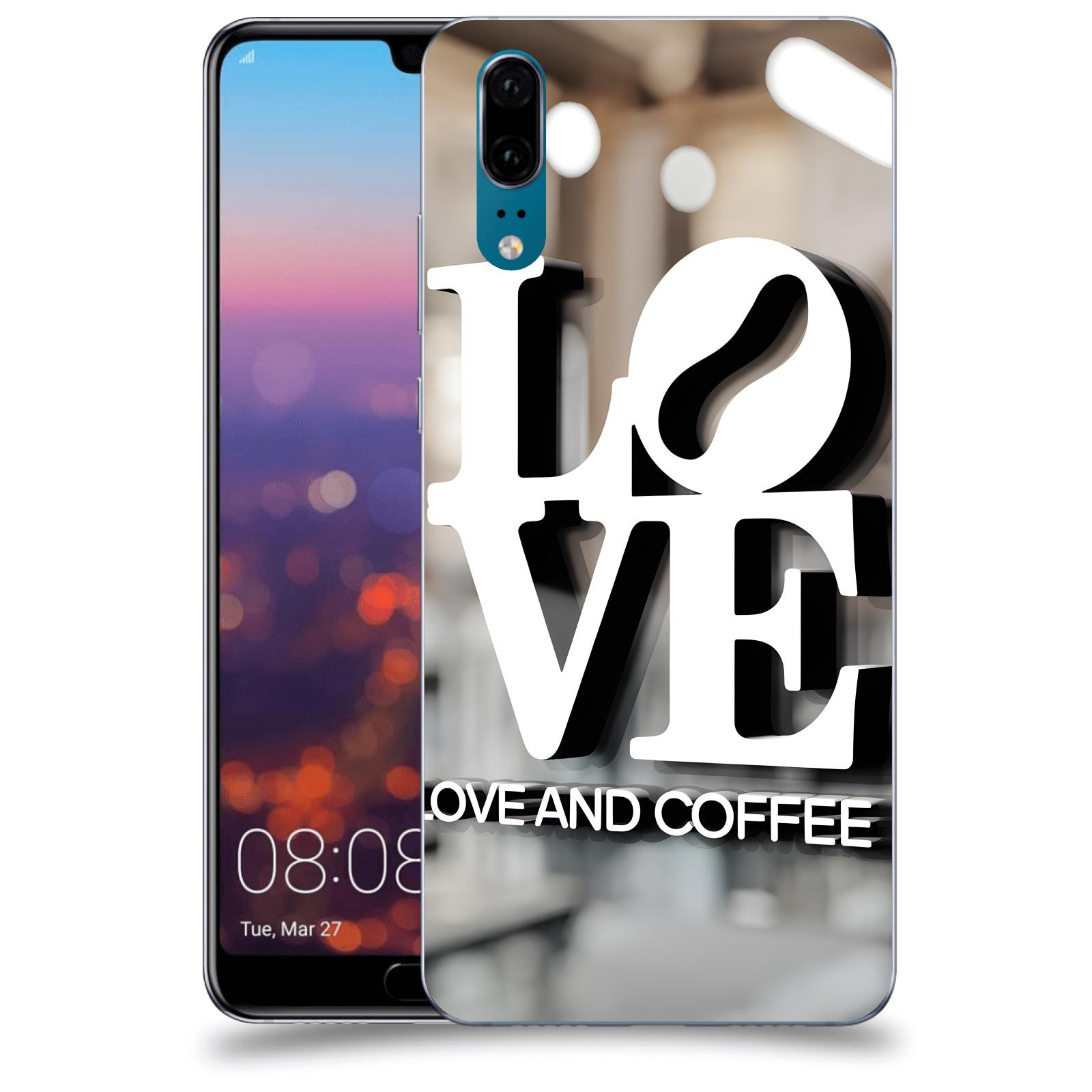 ACOVER Kryt na mobil Huawei P20 - Love  & Coffee