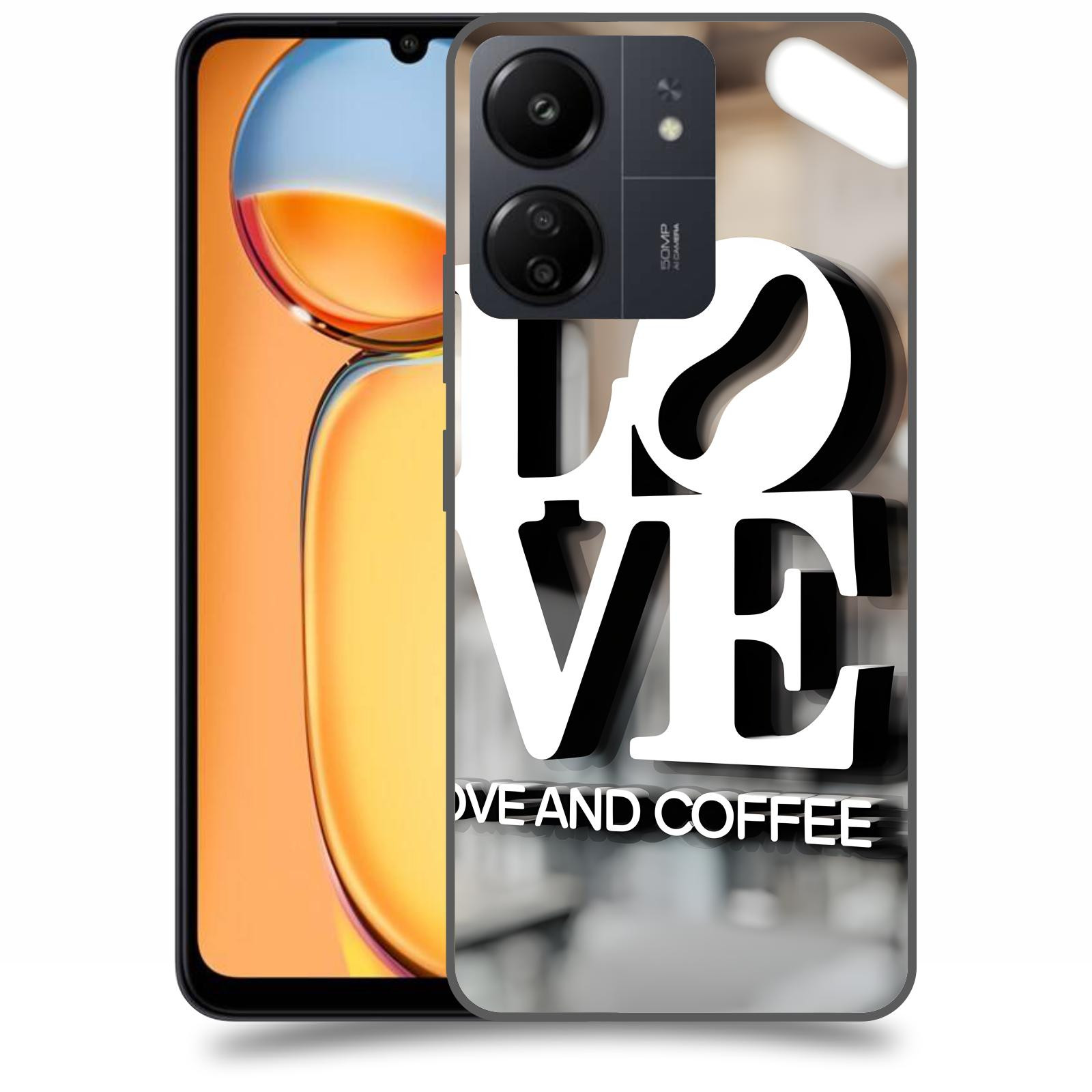 ACOVER Kryt na mobil Xiaomi Redmi 13C  Love  & Coffee