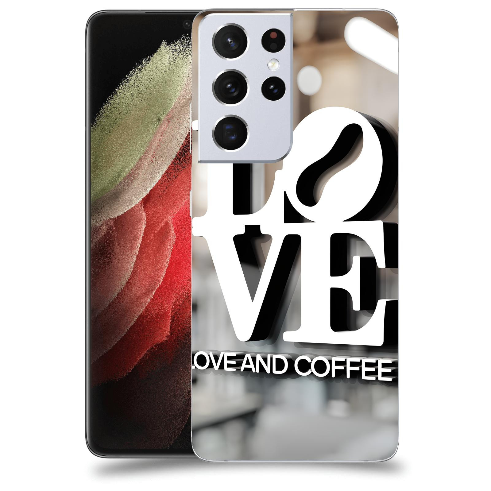 ACOVER Kryt na mobil Samsung Galaxy S21 Ultra 5G G998B - Love  & Coffee