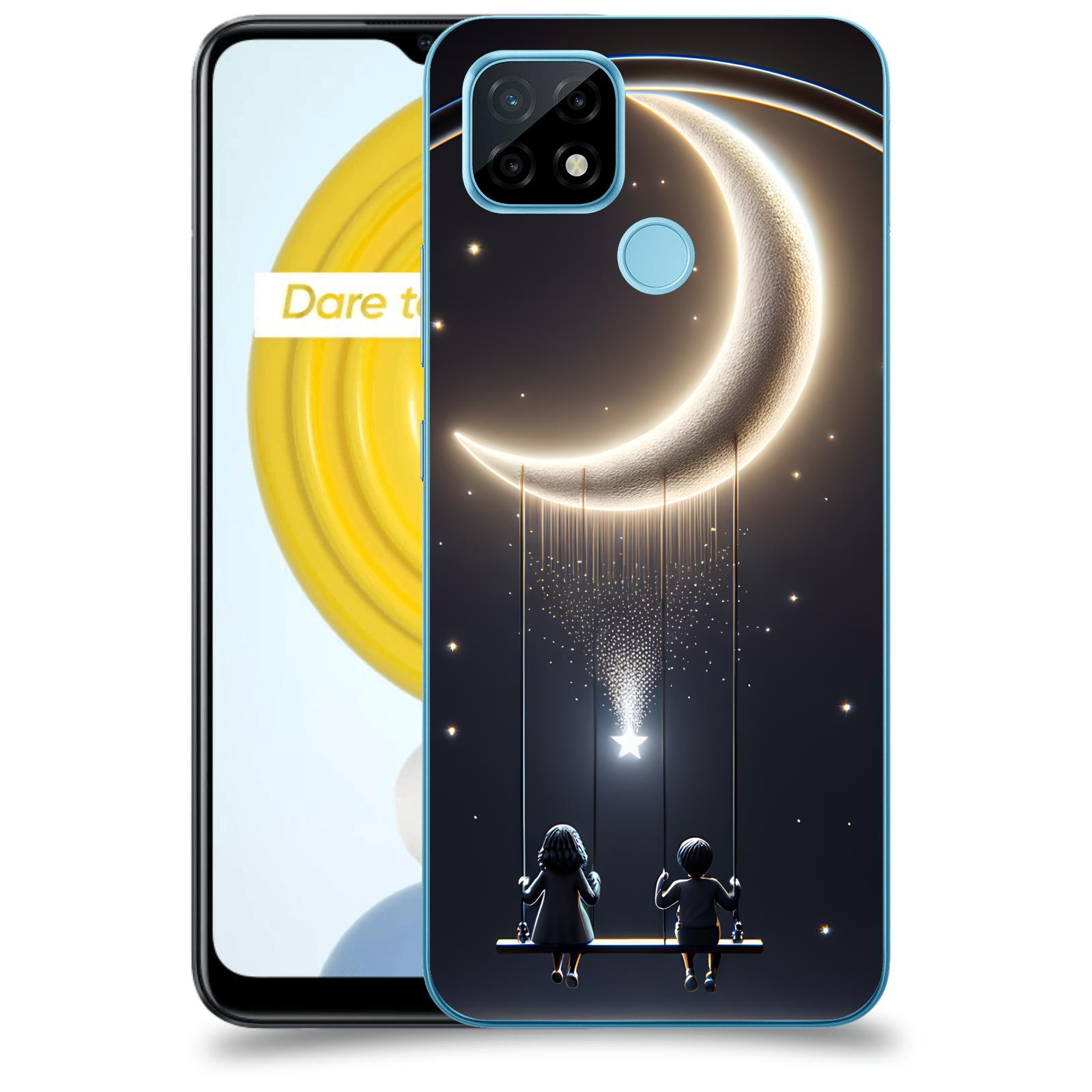 ACOVER Kryt na mobil Realme C21 - Love on the Moon 2