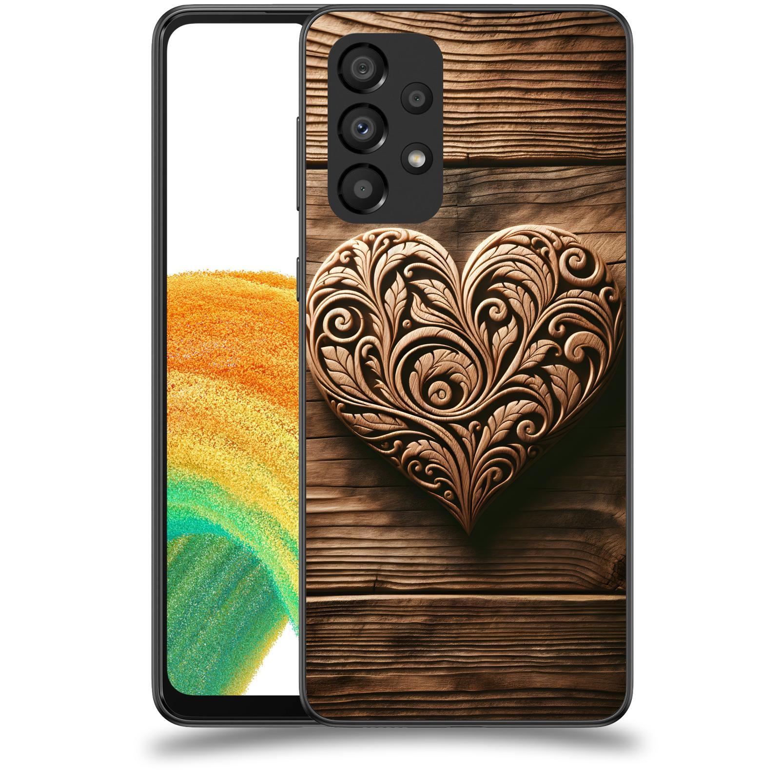 ACOVER Kryt na mobil Samsung Galaxy A33 5G A336 - Dřevěné srdce