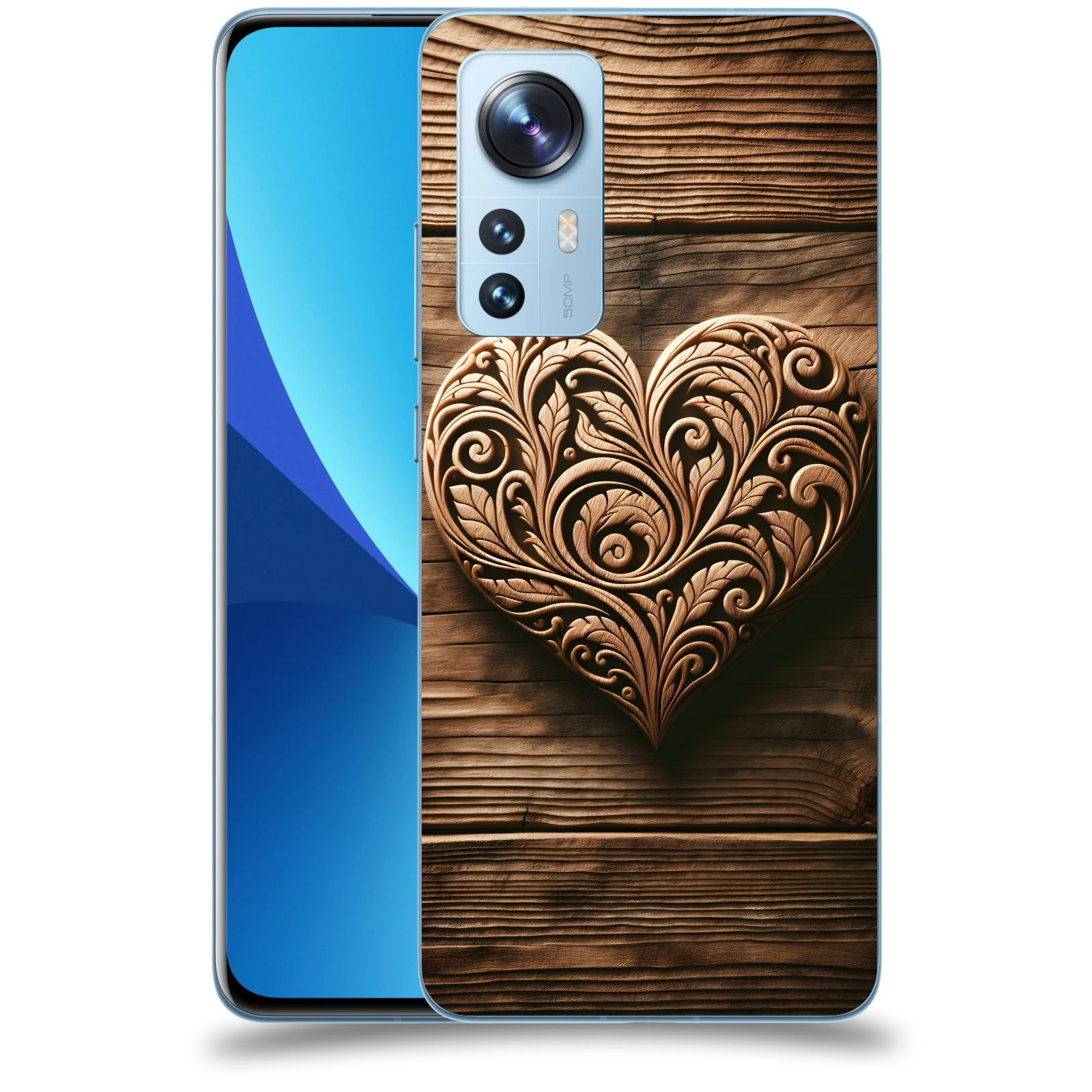 ACOVER Kryt na mobil Xiaomi 12X - Dřevěné srdce