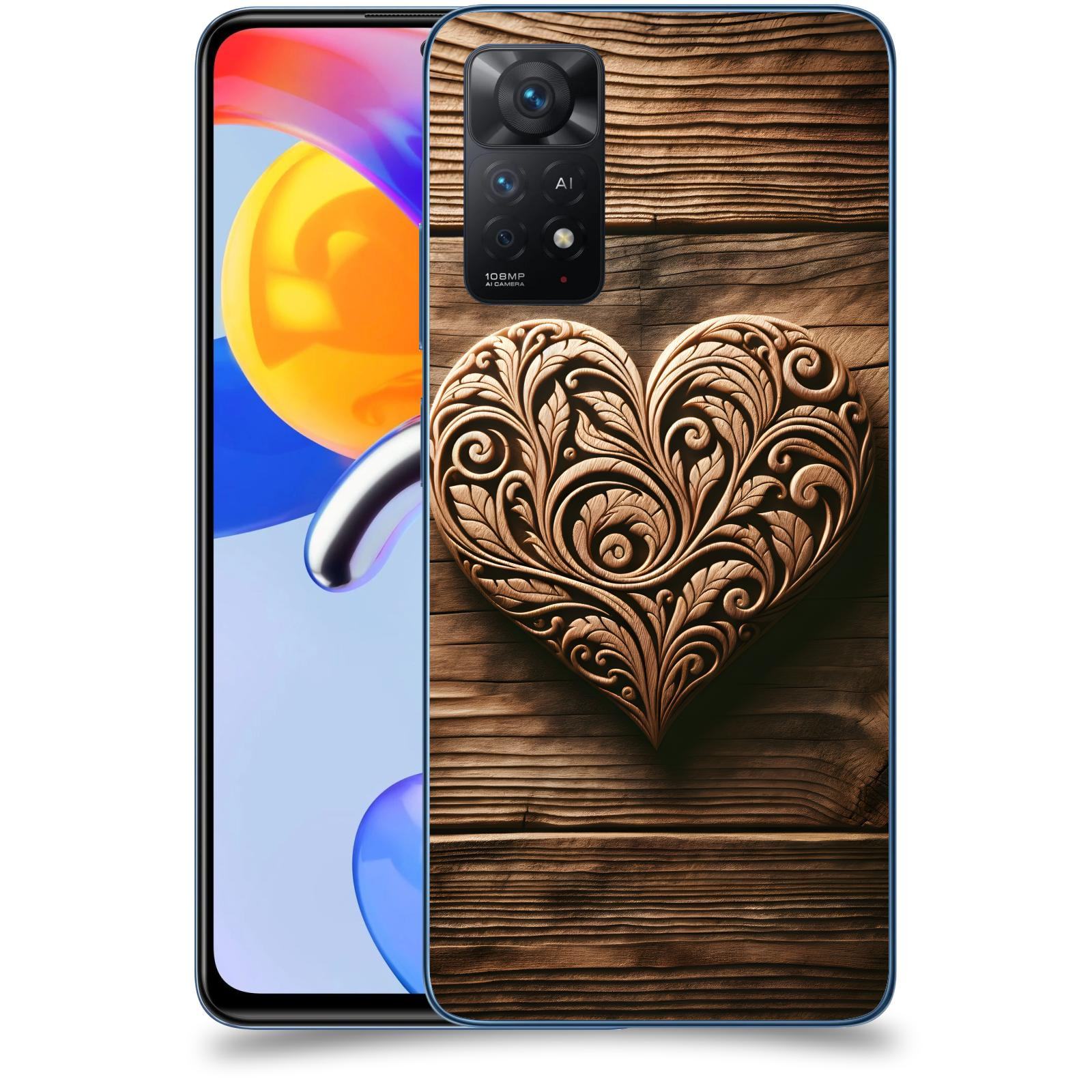 ACOVER Kryt na mobil Xiaomi Redmi Note 11 Pro 5G - Dřevěné srdce