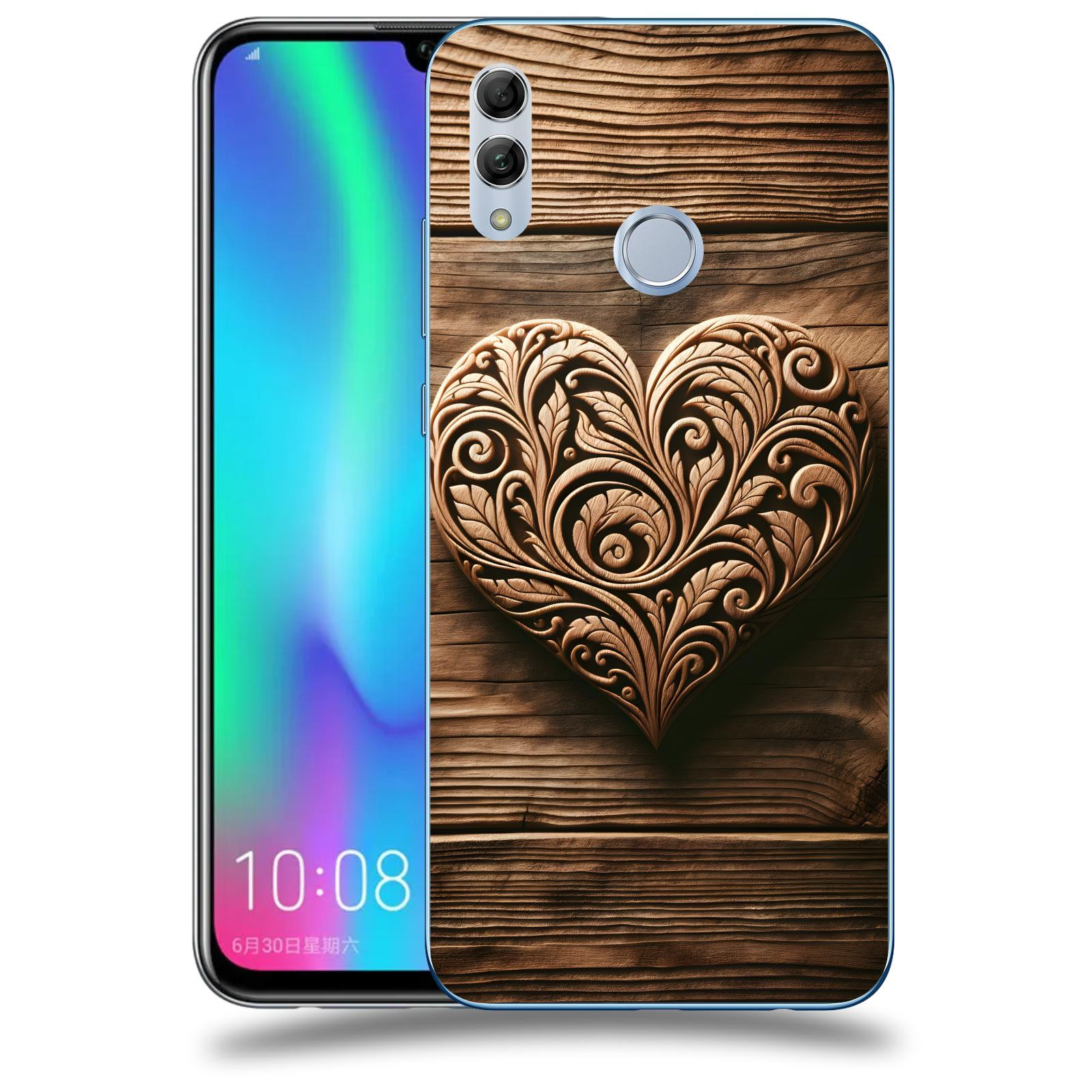 ACOVER Kryt na mobil Honor 10 Lite - Dřevěné srdce