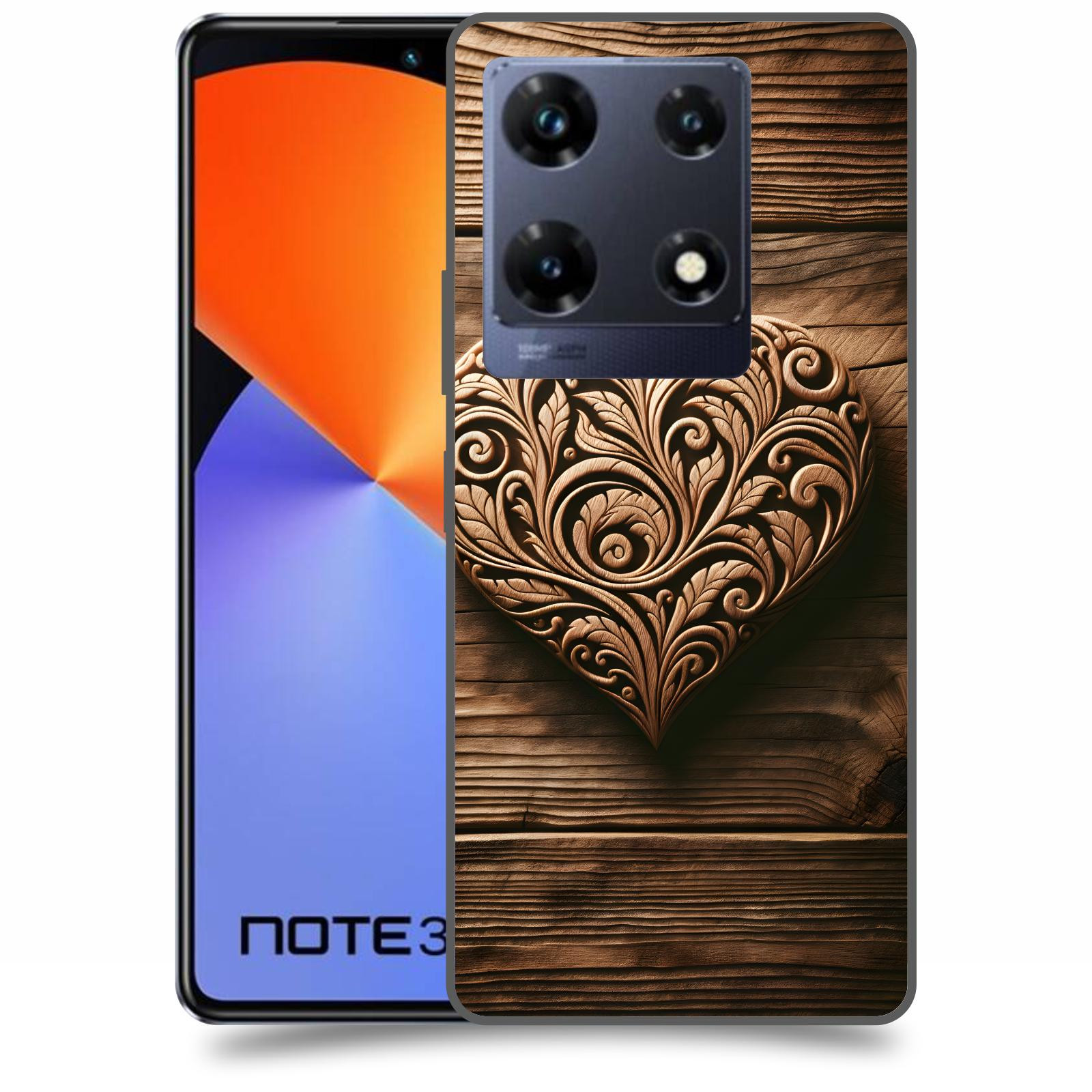 ACOVER Kryt na mobil Infinix Note 30 PRO - Dřevěné srdce
