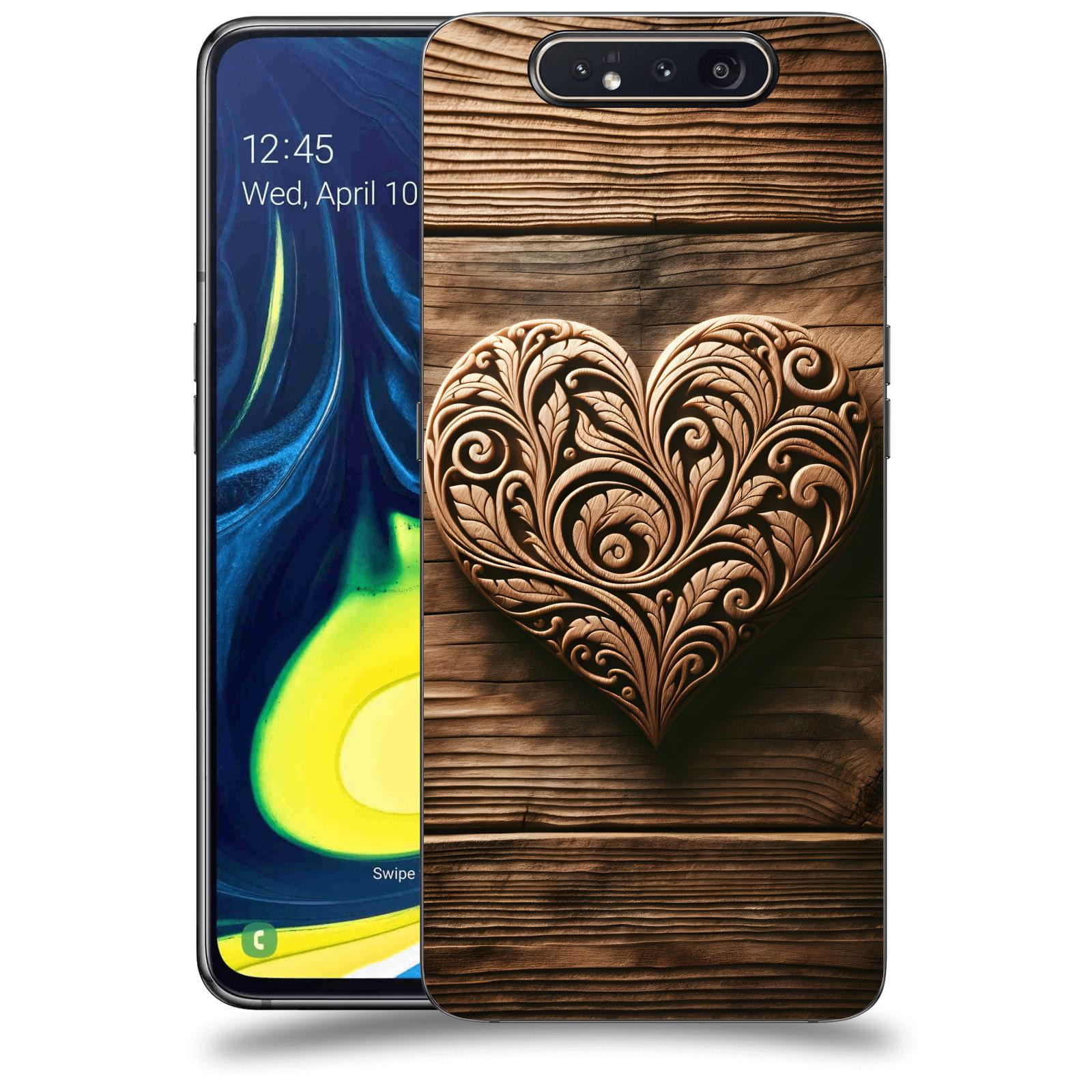 ACOVER Kryt na mobil Samsung Galaxy A80 A805F - Dřevěné srdce