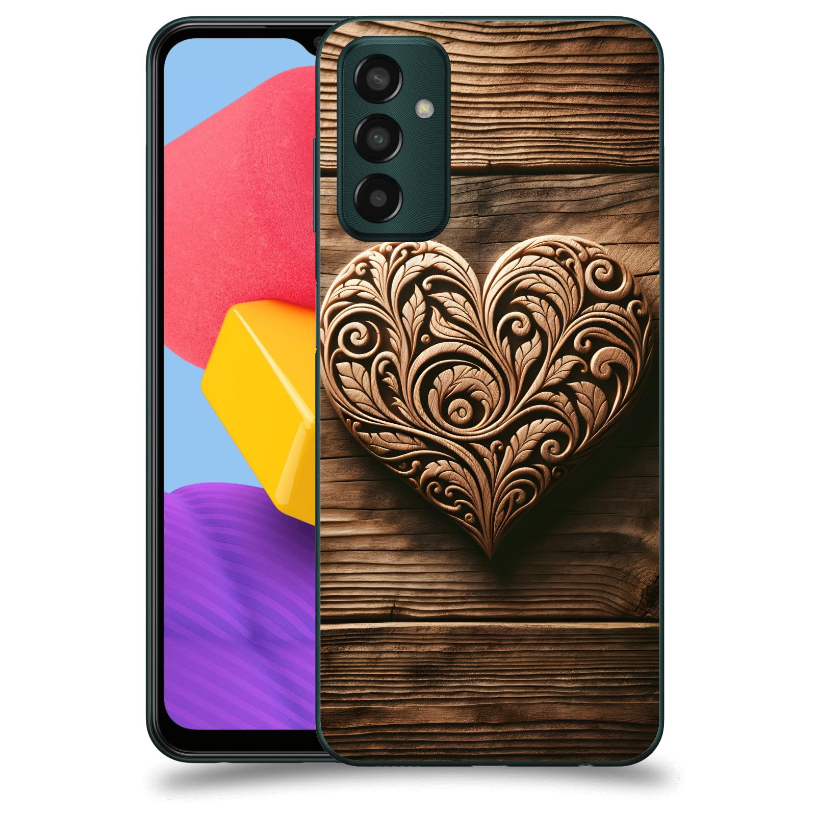 ACOVER Kryt na mobil Samsung Galaxy M13 M135F - Dřevěné srdce