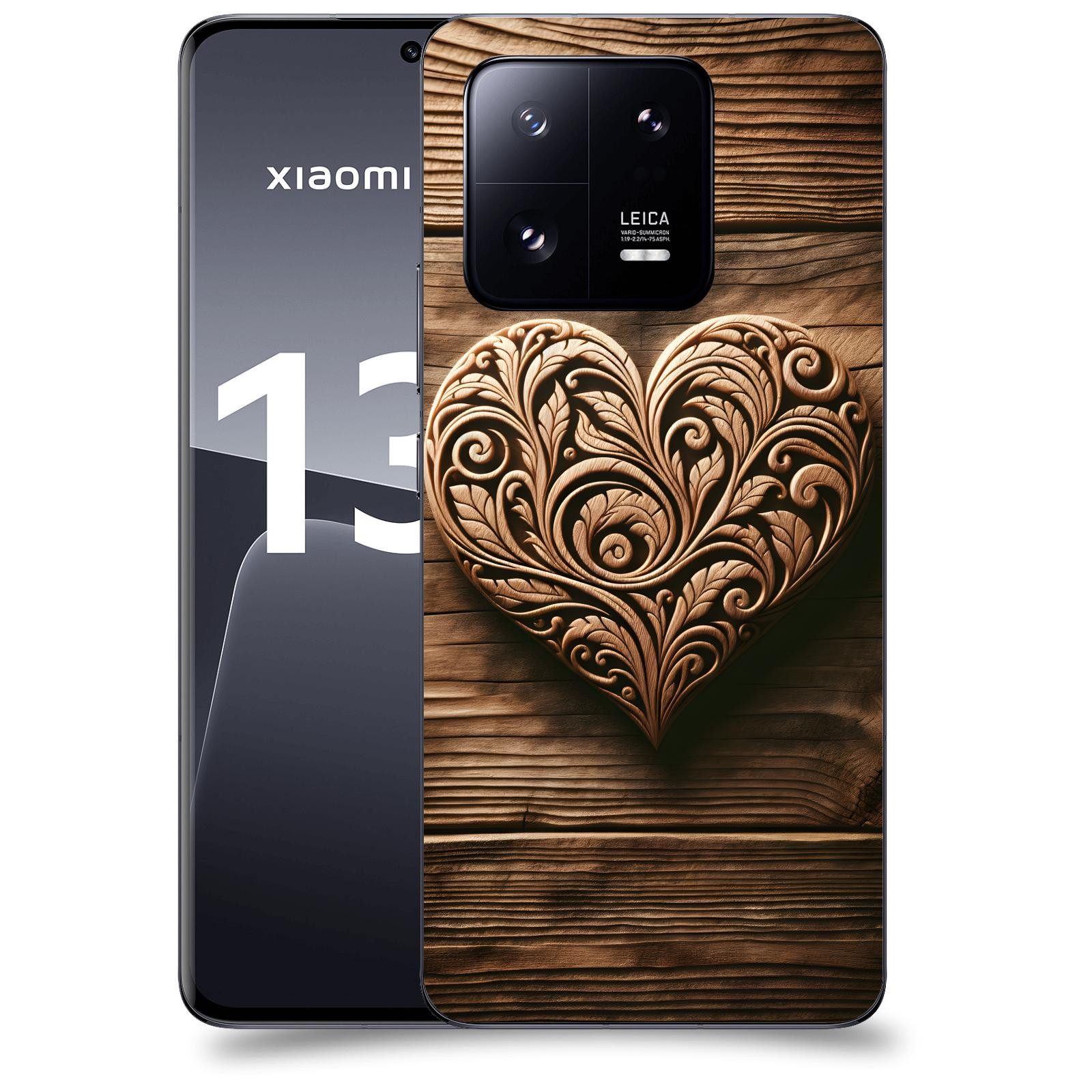 ACOVER Kryt na mobil Xiaomi 13 Pro - Dřevěné srdce
