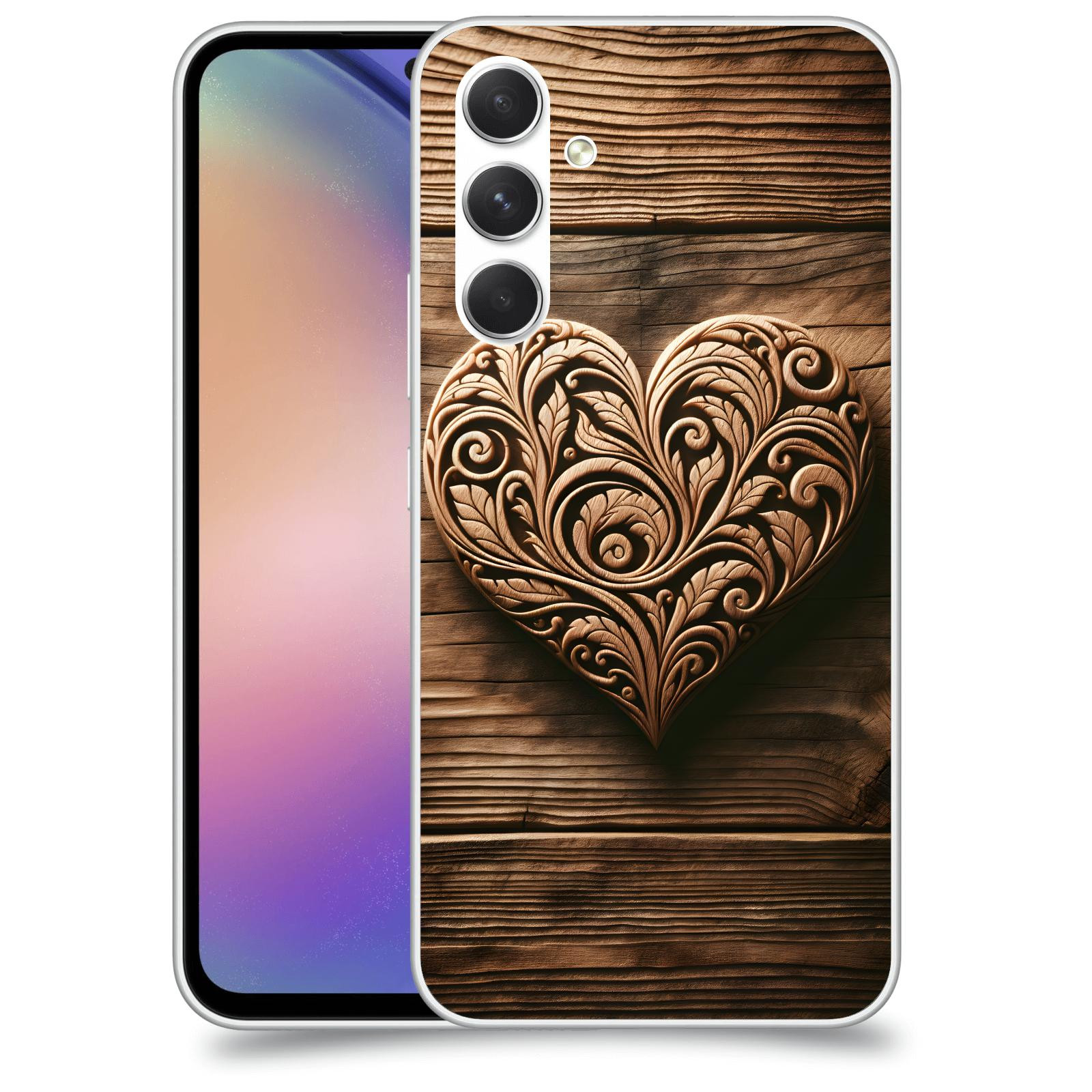 ACOVER Kryt na mobil Samsung Galaxy M54 5G - Dřevěné srdce