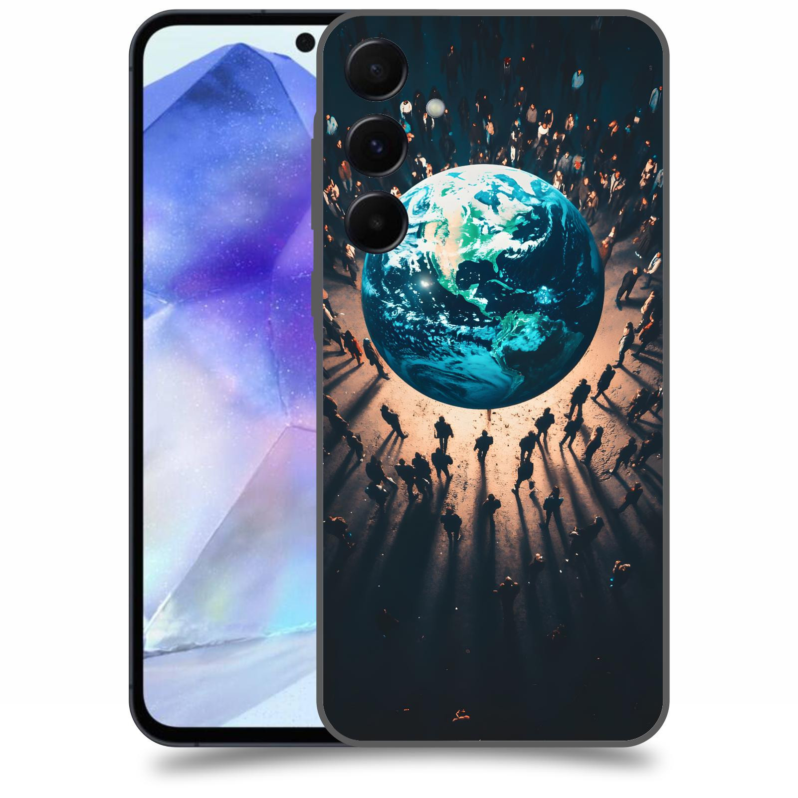 ACOVER Kryt na mobil Samsung Galaxy A55 5G - People around the Earth
