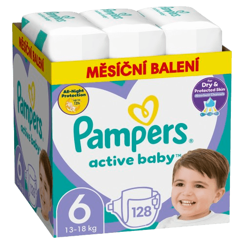 PAMPERS Active Baby plenky vel. 6, 13-18 kg, 128 ks