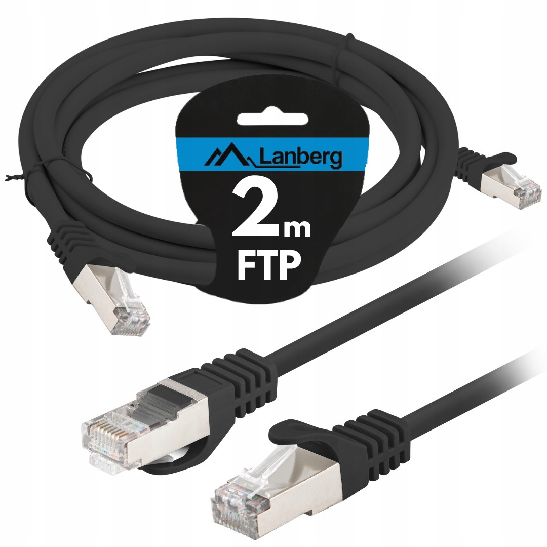 Kabel Lan Síťový RJ45 Ethernetová Měď KAT.6 Cat Ftp 2M Lanberg