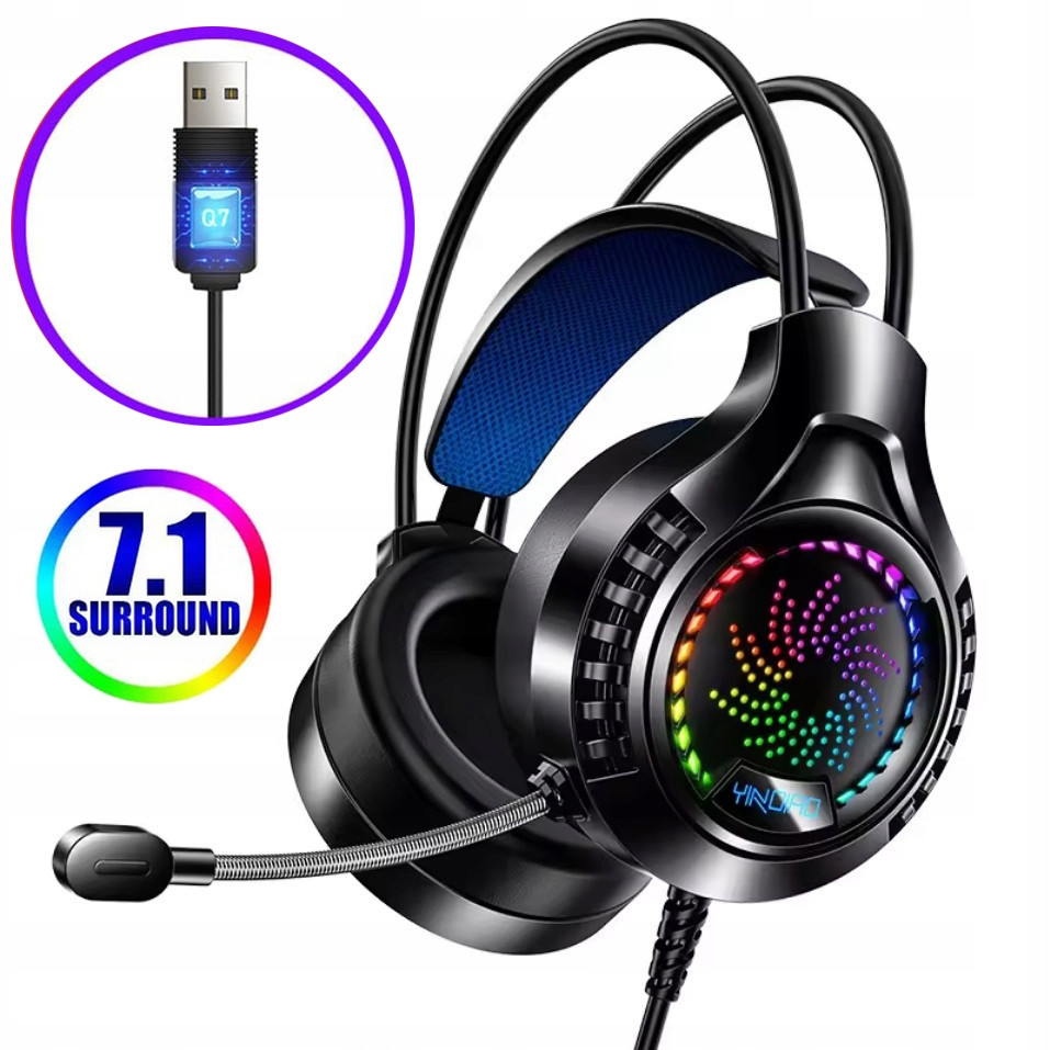 Profesionální Sluchátka Q7 s mikrofonem pro Pc PS4 PS5 Xbox One