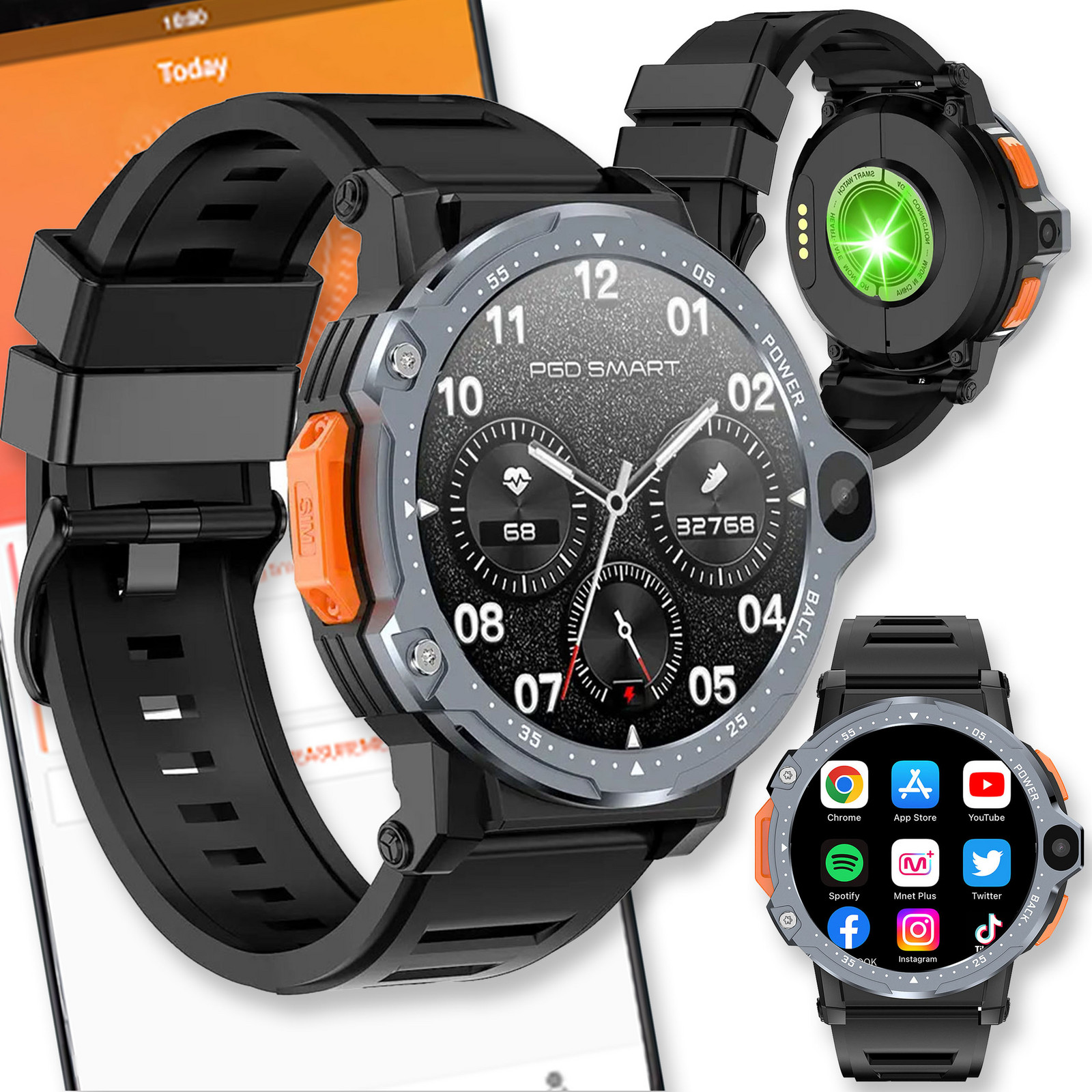 Chytré Hodinky Watch Pánské Hodinky Sport Gps Černé Hovory Vodotěsné Smart