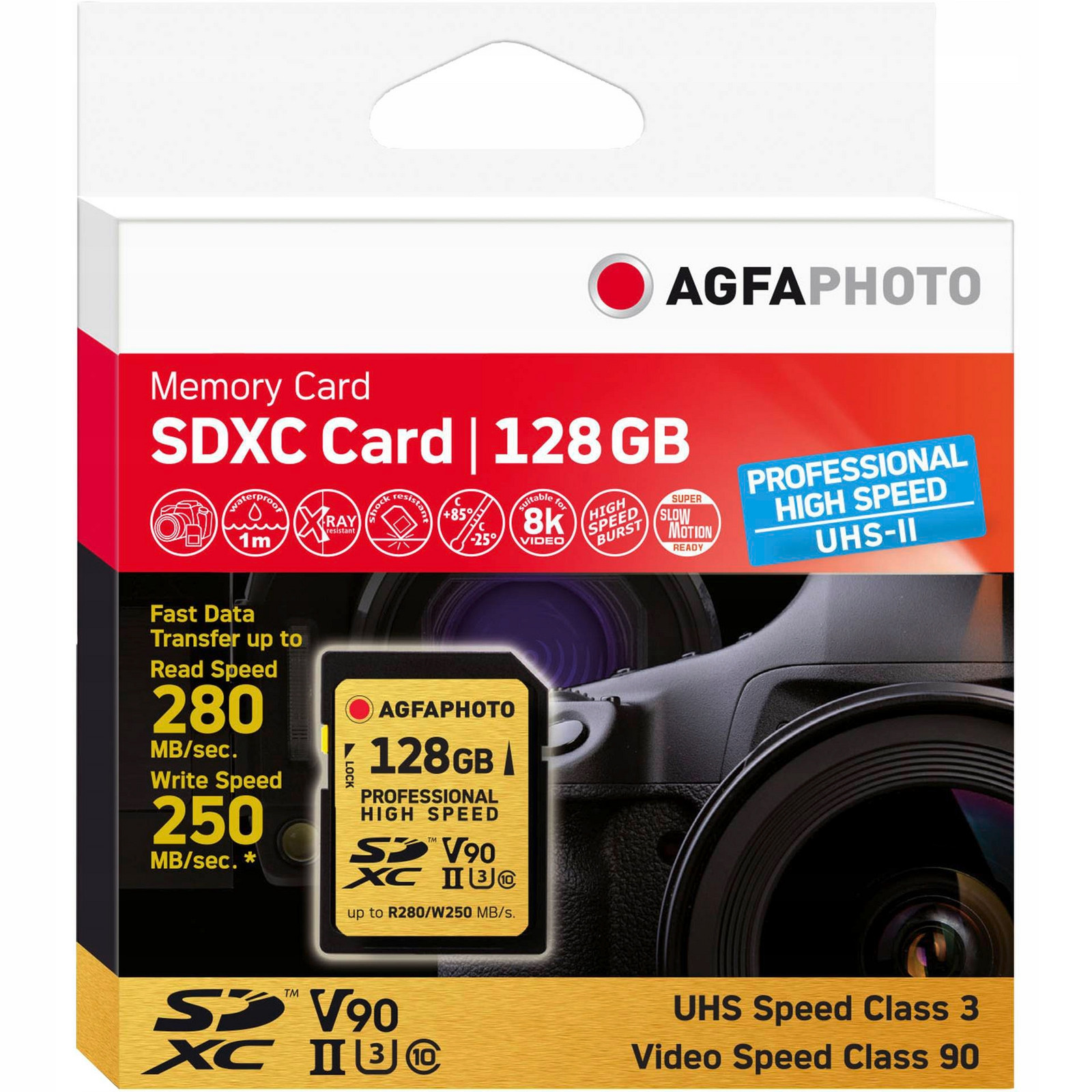 AgfaPhoto Sdxc Uhs II 128GB Professional High Speed U3 V90