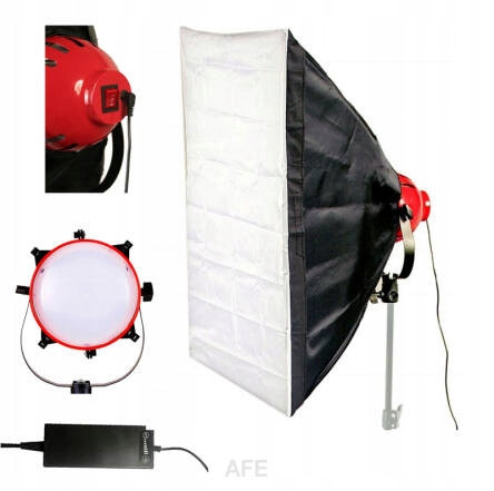 Led Lampa Red Head 650W Softbox 50x70cm Stmívač 3200K-5500K