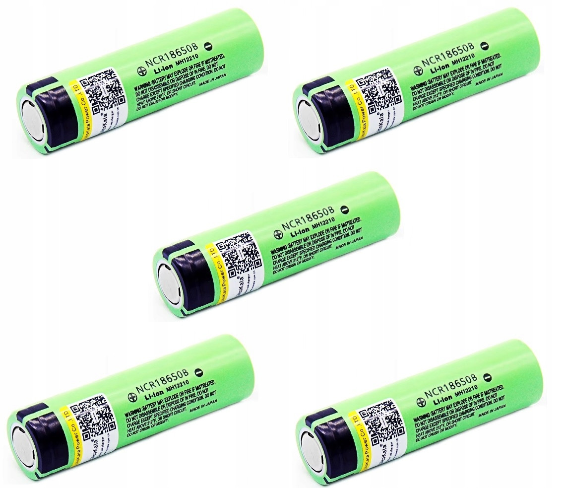 5 kusů Li-Ion článek MH12210 Liitokala NCR18650B 3400mAh 3,7V