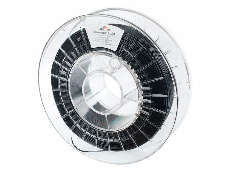 Filament Spectrum S-flex 85A Deep Black Černá 1,75mm 0,5kg Tpu